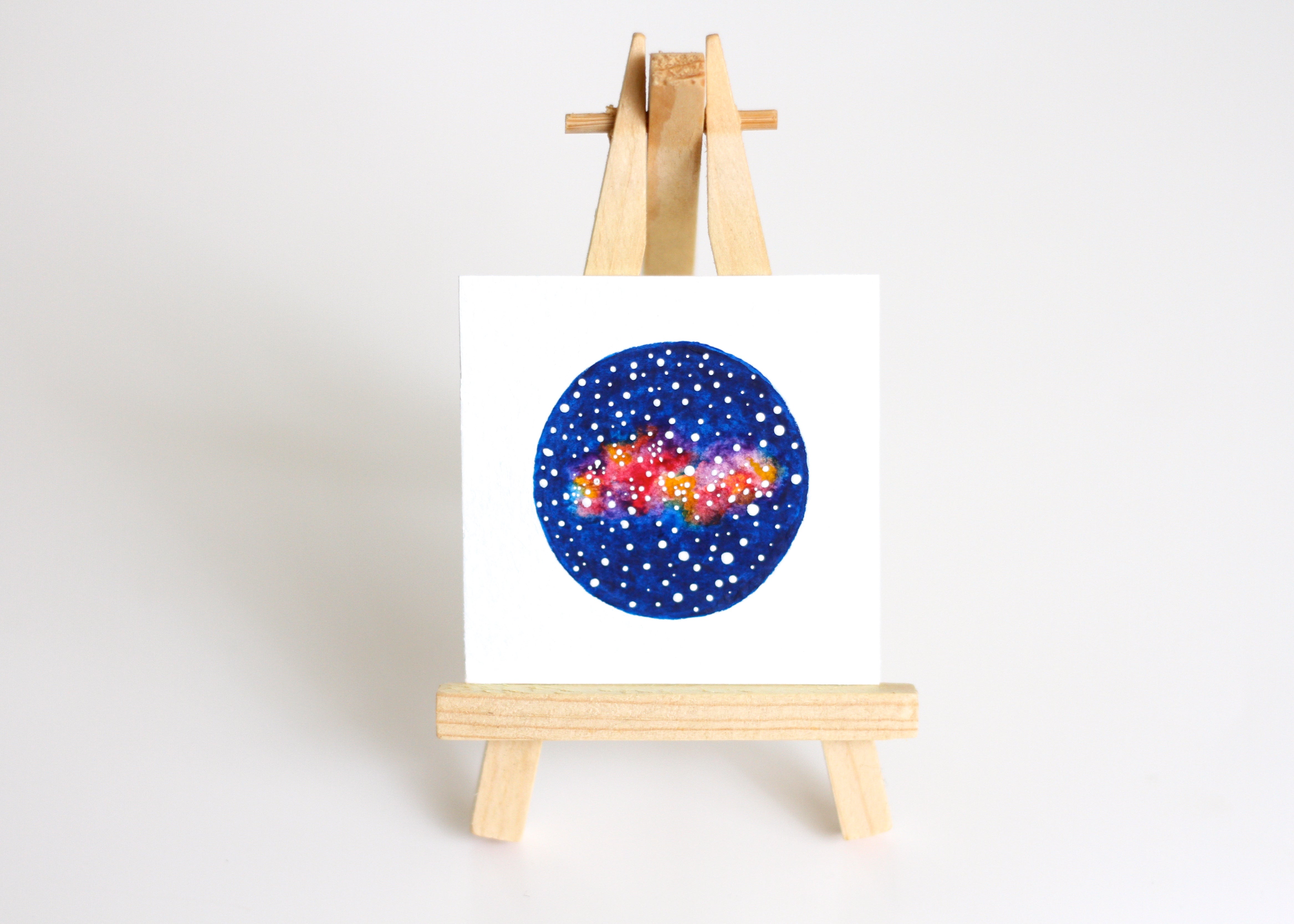 Galaxy Miniature Watercolour Painting