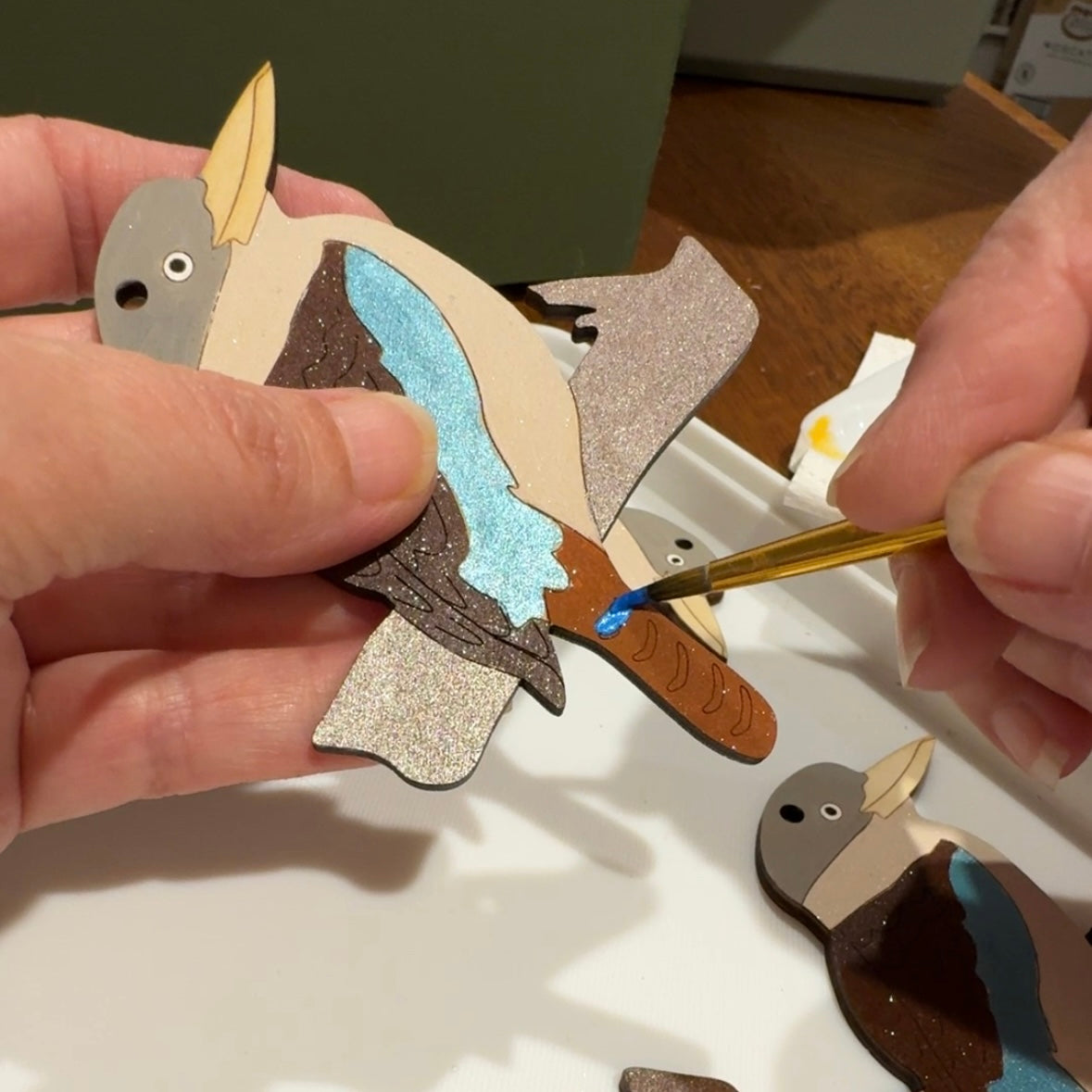 Sulphur Crested White Cockatoo Hand Painted Christmas Decoration