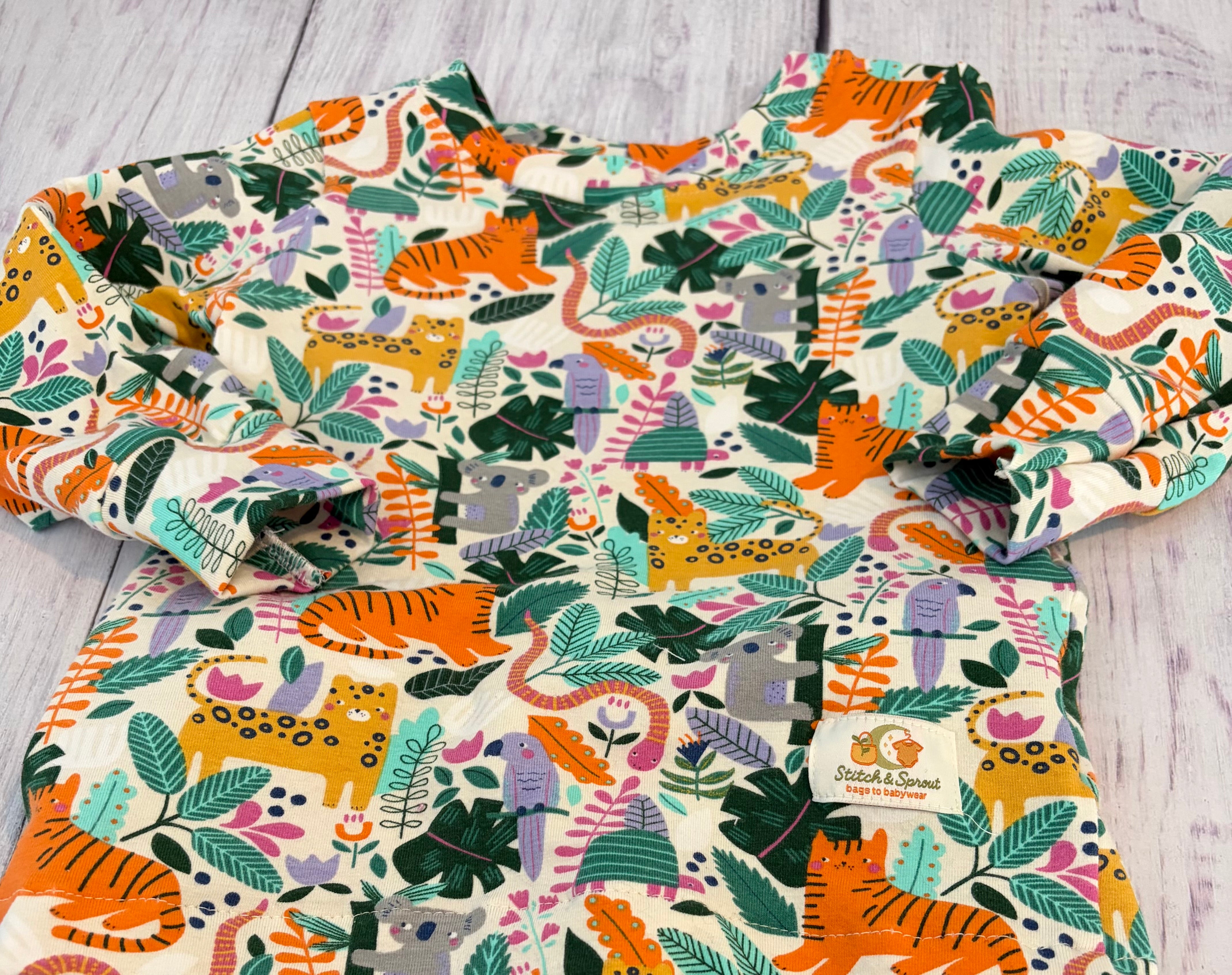 Handmade Jungle Animal Lounge Set | Baby & Toddler Tee shirt and Leggings