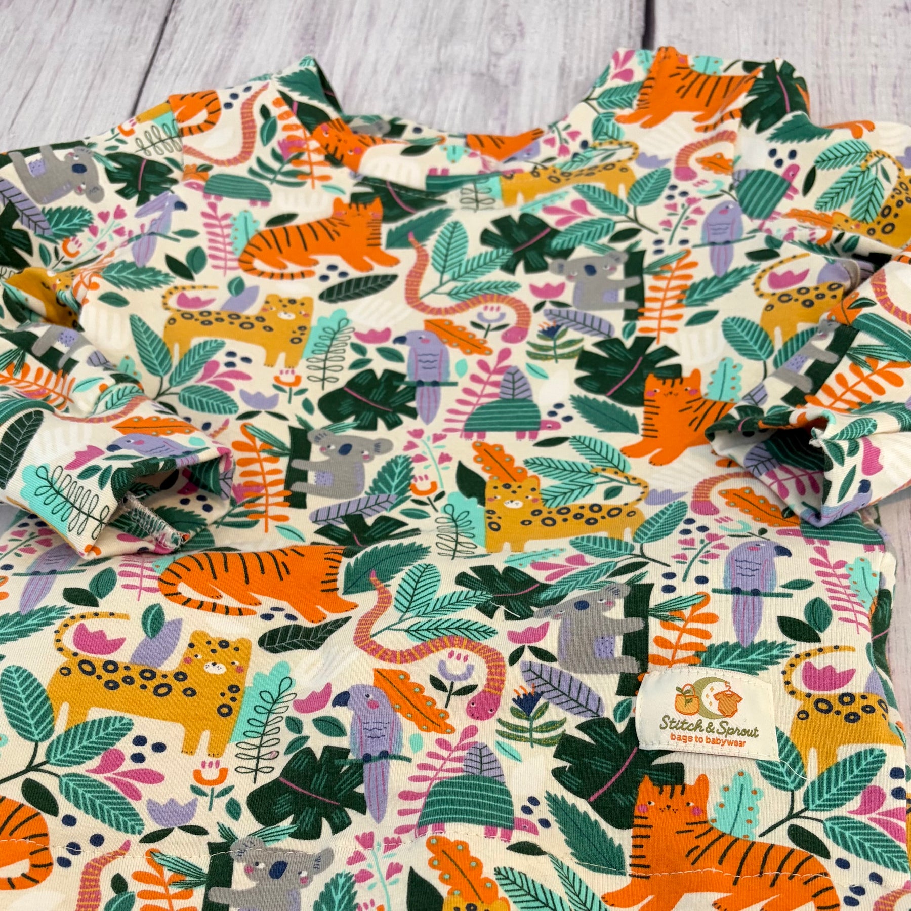 Handmade Jungle Animal Lounge Set | Baby & Toddler Tee shirt and Leggings