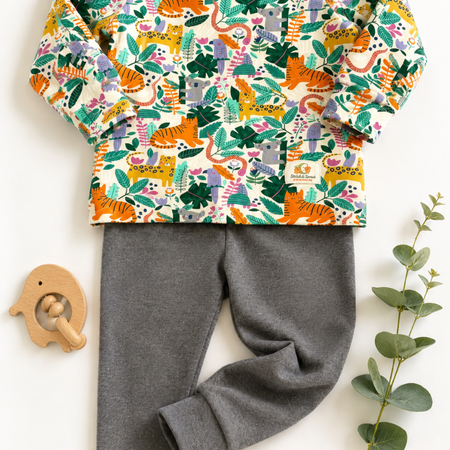 Handmade Jungle Animal Lounge Set | Baby & Toddler Tee shirt and Leggings