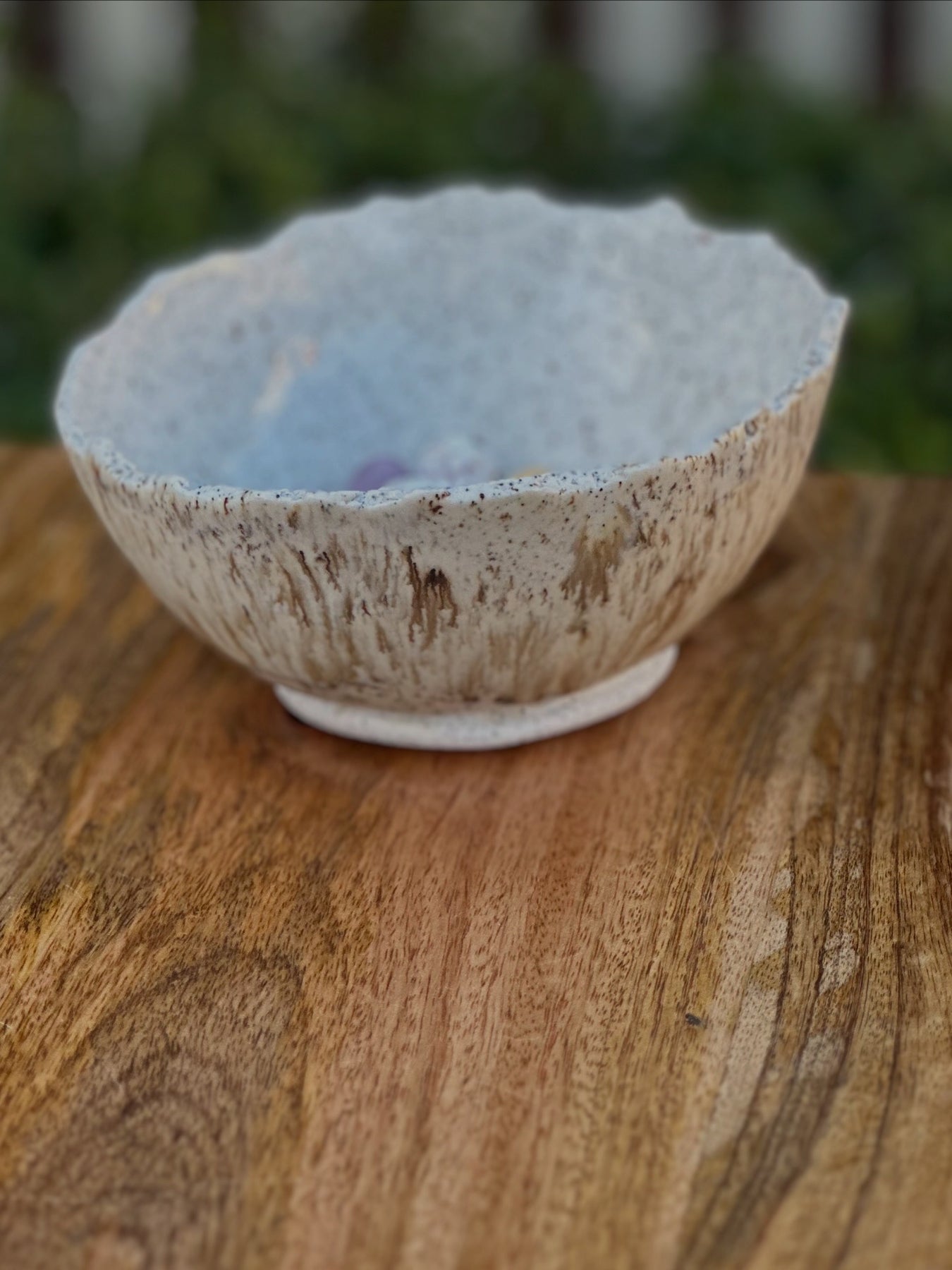 A Bowl - Bird’s Egg with Raw Edge