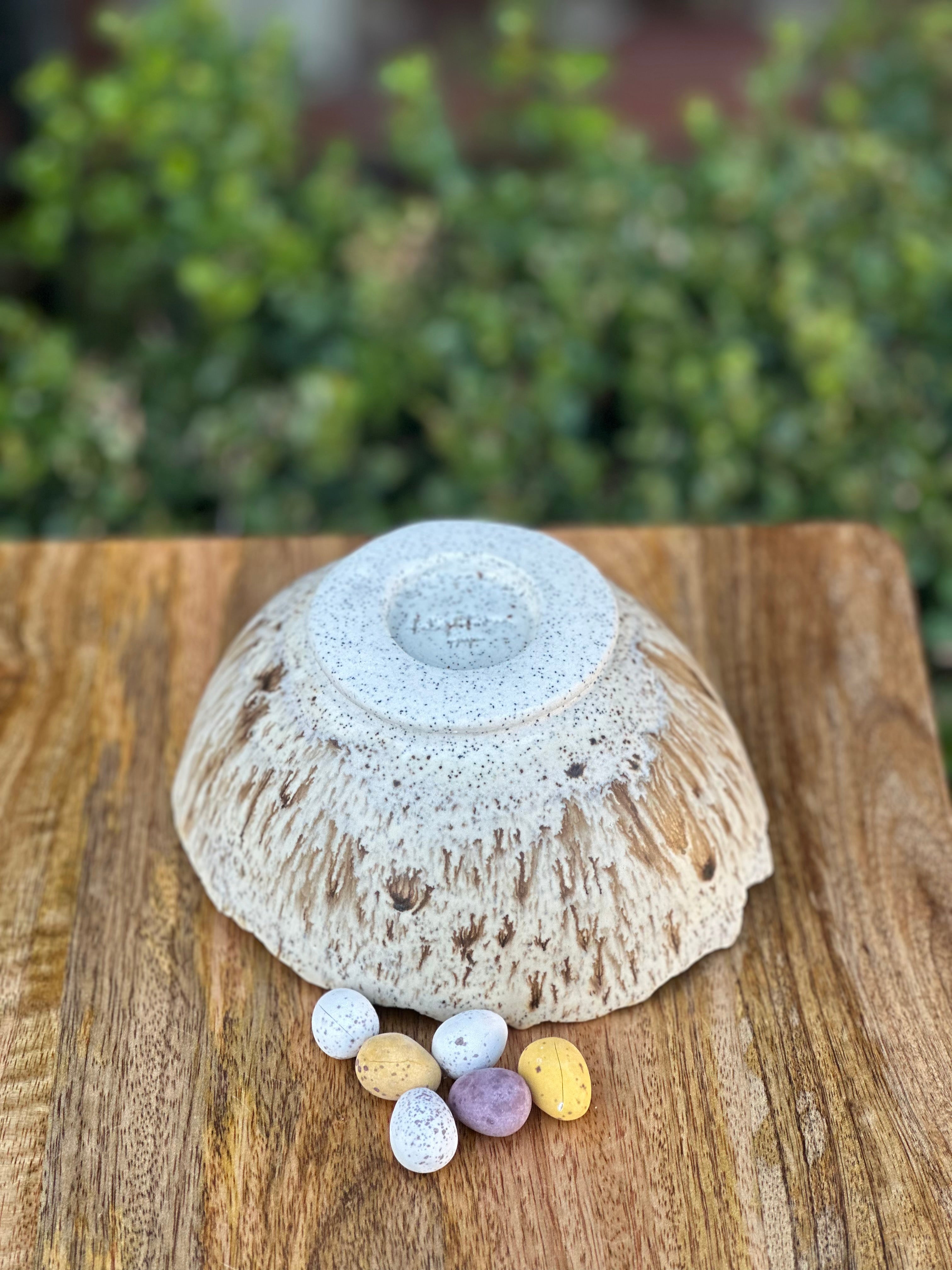 A Bowl - Bird’s Egg with Raw Edge