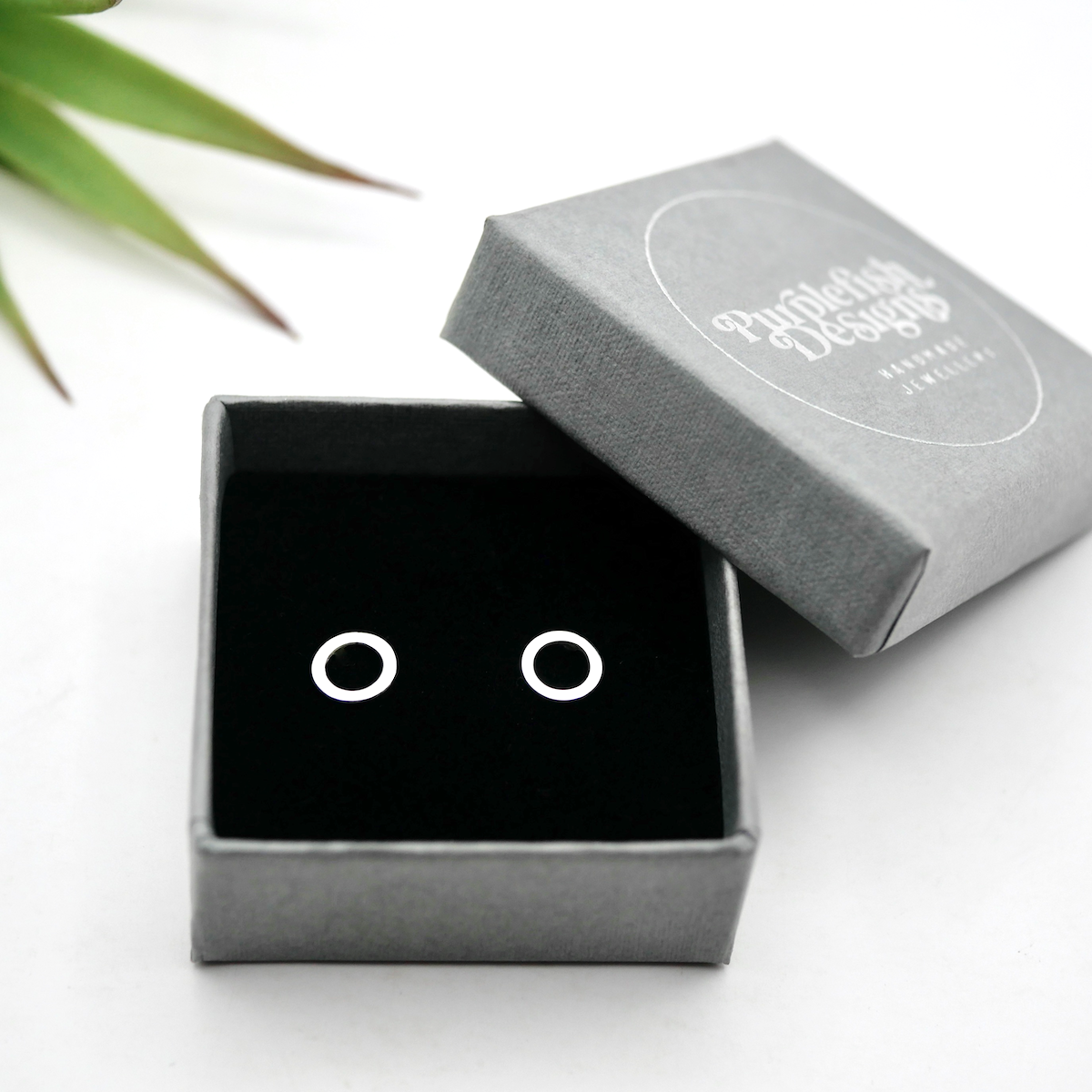 Silver Loop Studs - Handmade Sterling Silver Circle Stud Earrings