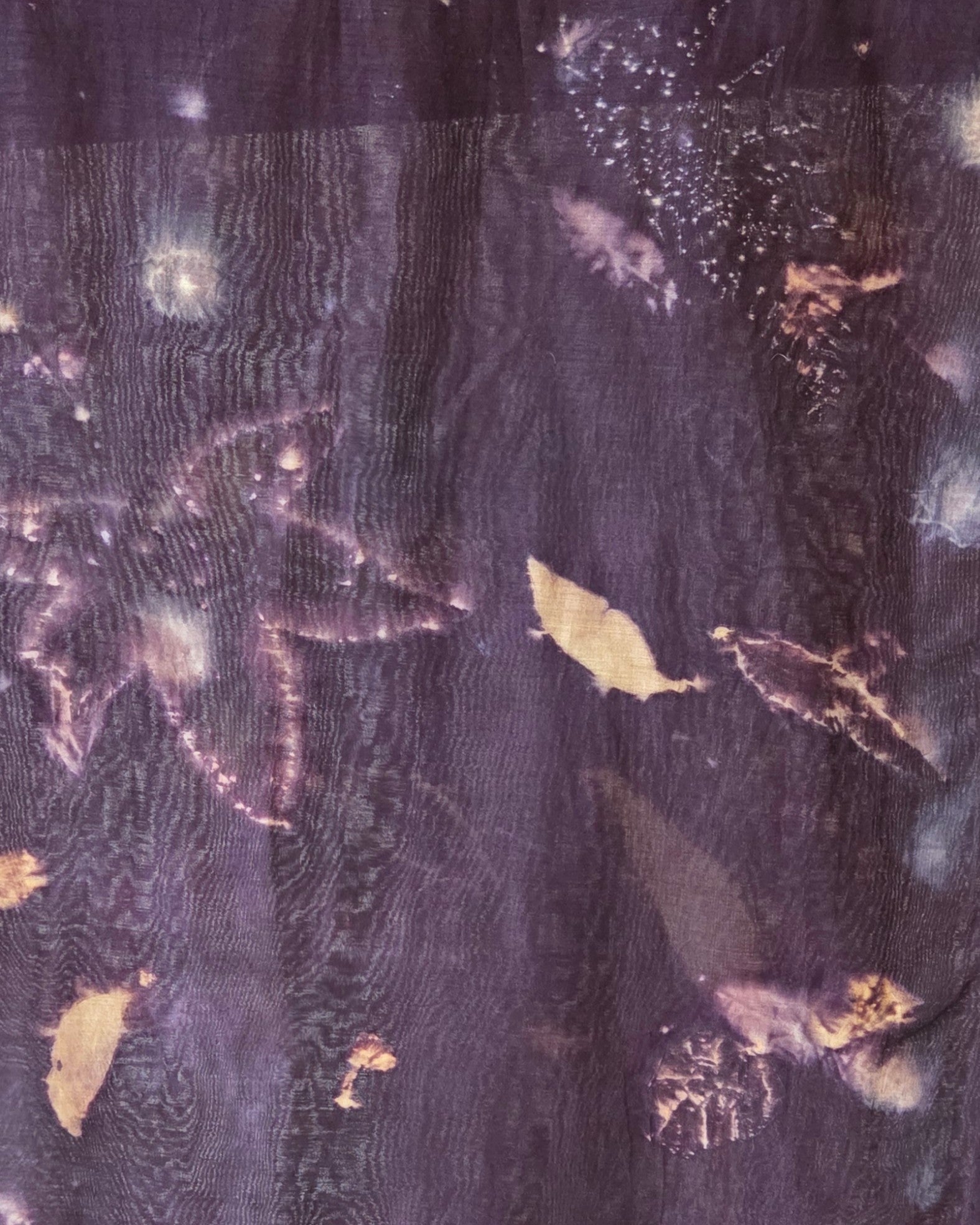 The Lyra - Cotton/Silk Blend  Ecoprint Scarf/Wrap