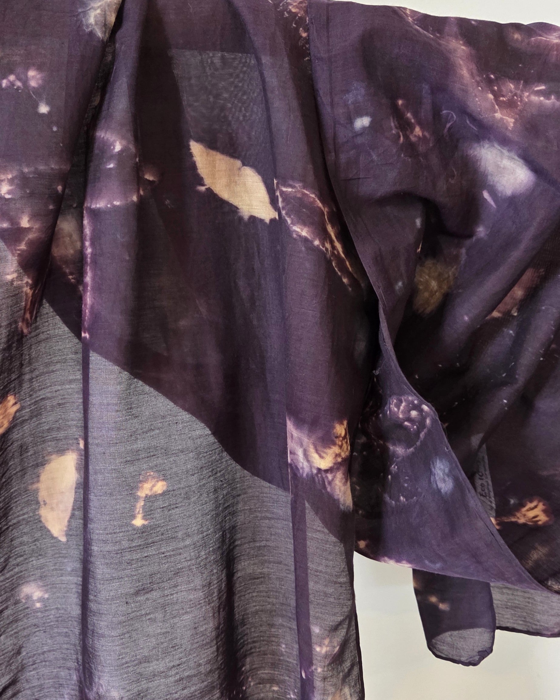 The Lyra - Cotton/Silk Blend  Ecoprint Scarf/Wrap