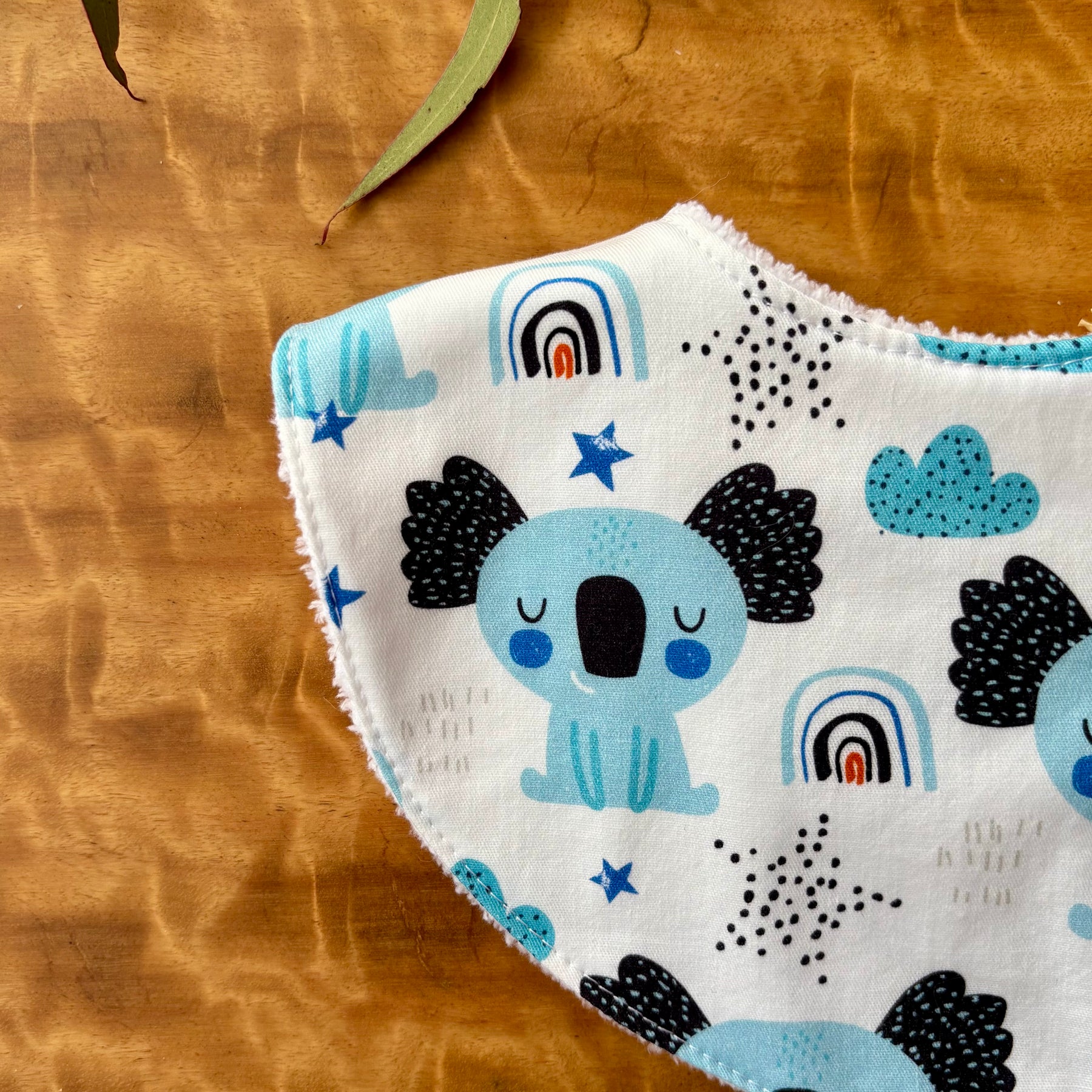Baby Bib and Burp Cloth Set | Blue Koalas | Ready to Ship