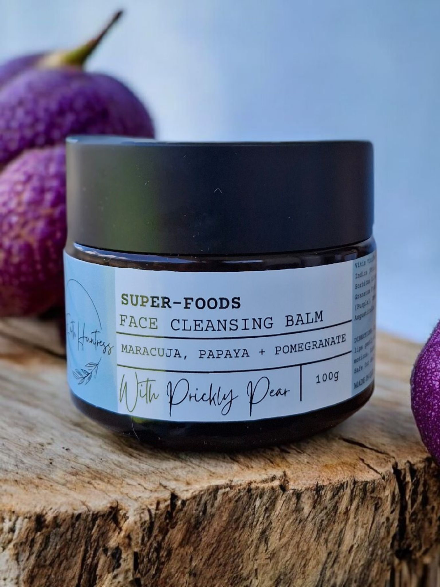 SuperFood face cleansing balm.  Maracuja + Prickly Pear Oils.