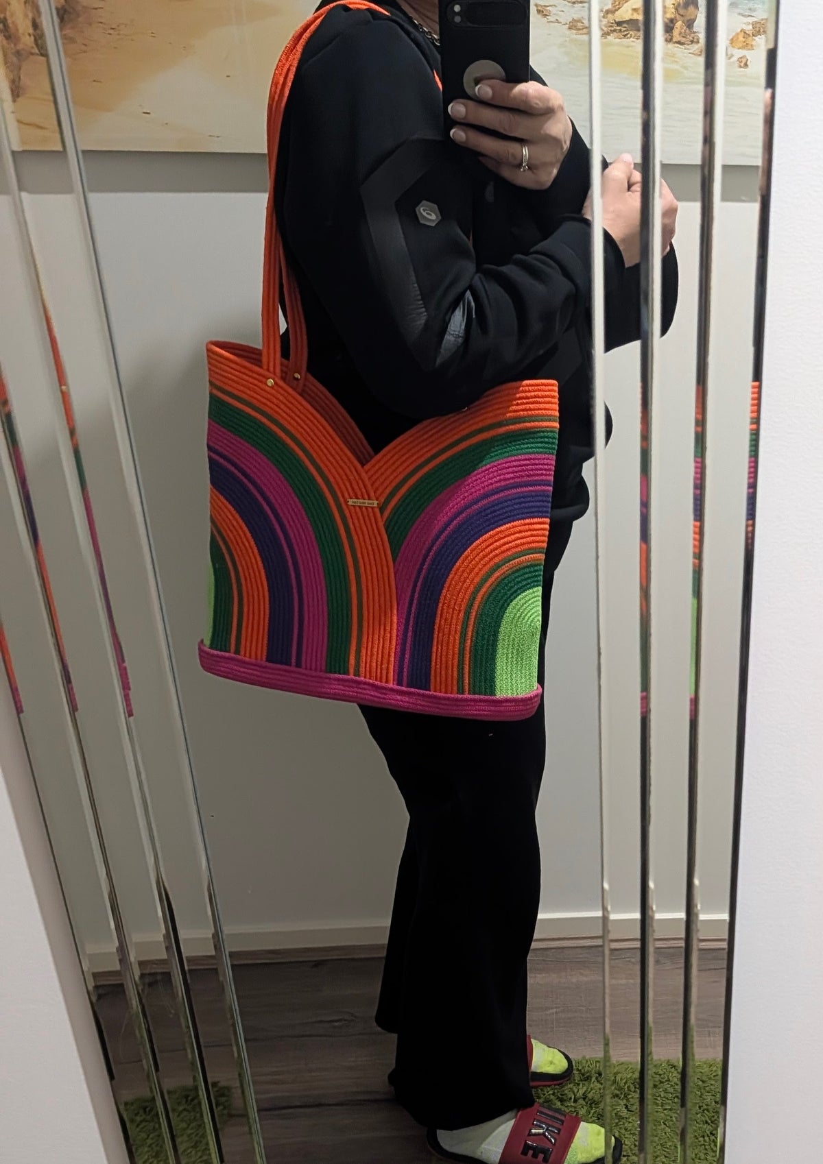 Lagoon Large Handmade Cotton Cord Tote Bag