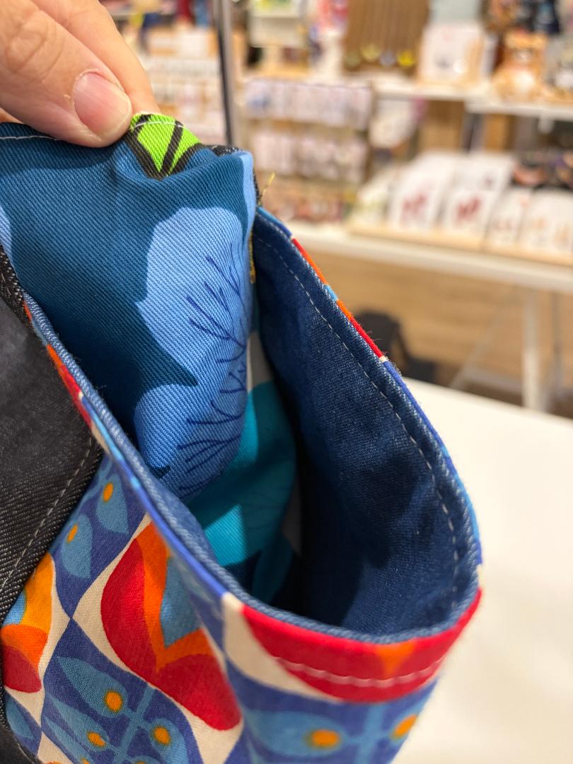 gorgeous denim, vintage fabrics POPPY bag - violetclothing - free postage