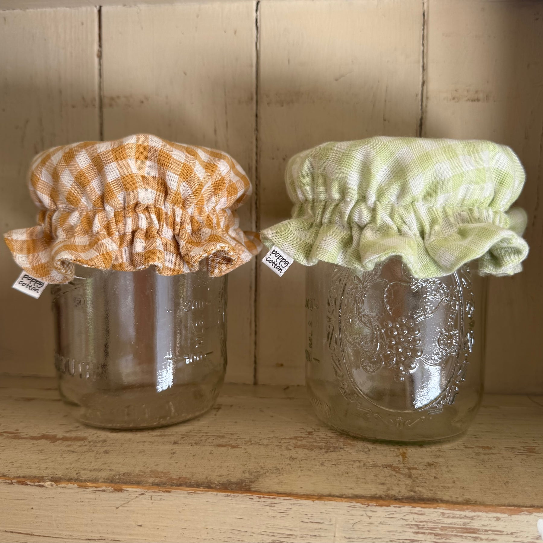 Reversible Cotton Muslin Jar Covers – Set of 2 for Sourdough Starter