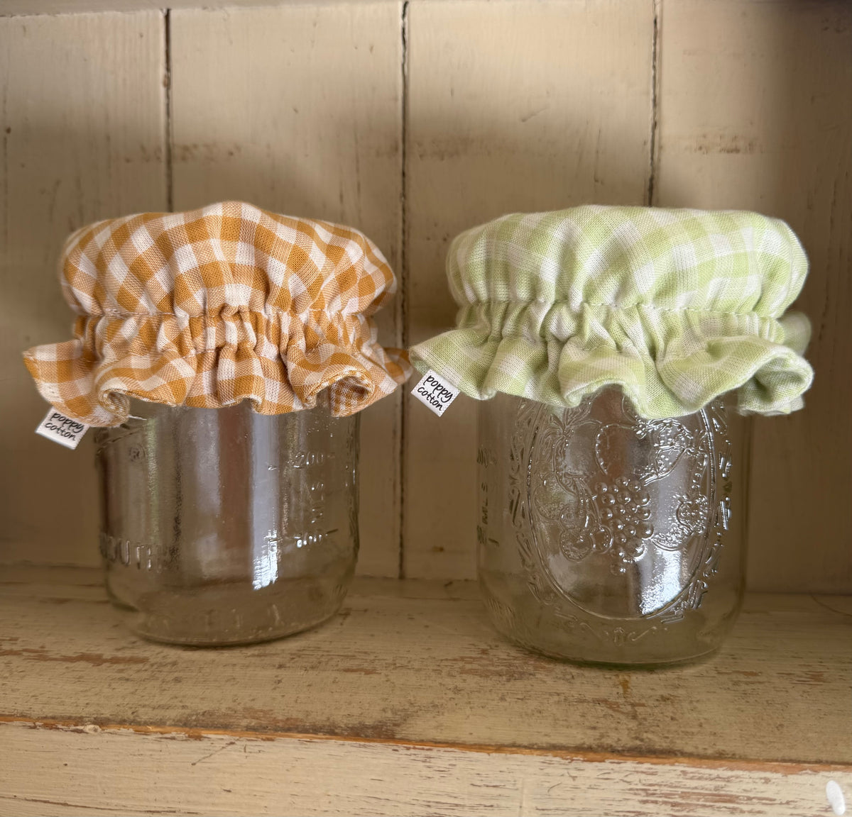 Reversible Cotton Muslin Jar Covers – Set of 2 for Sourdough Starter