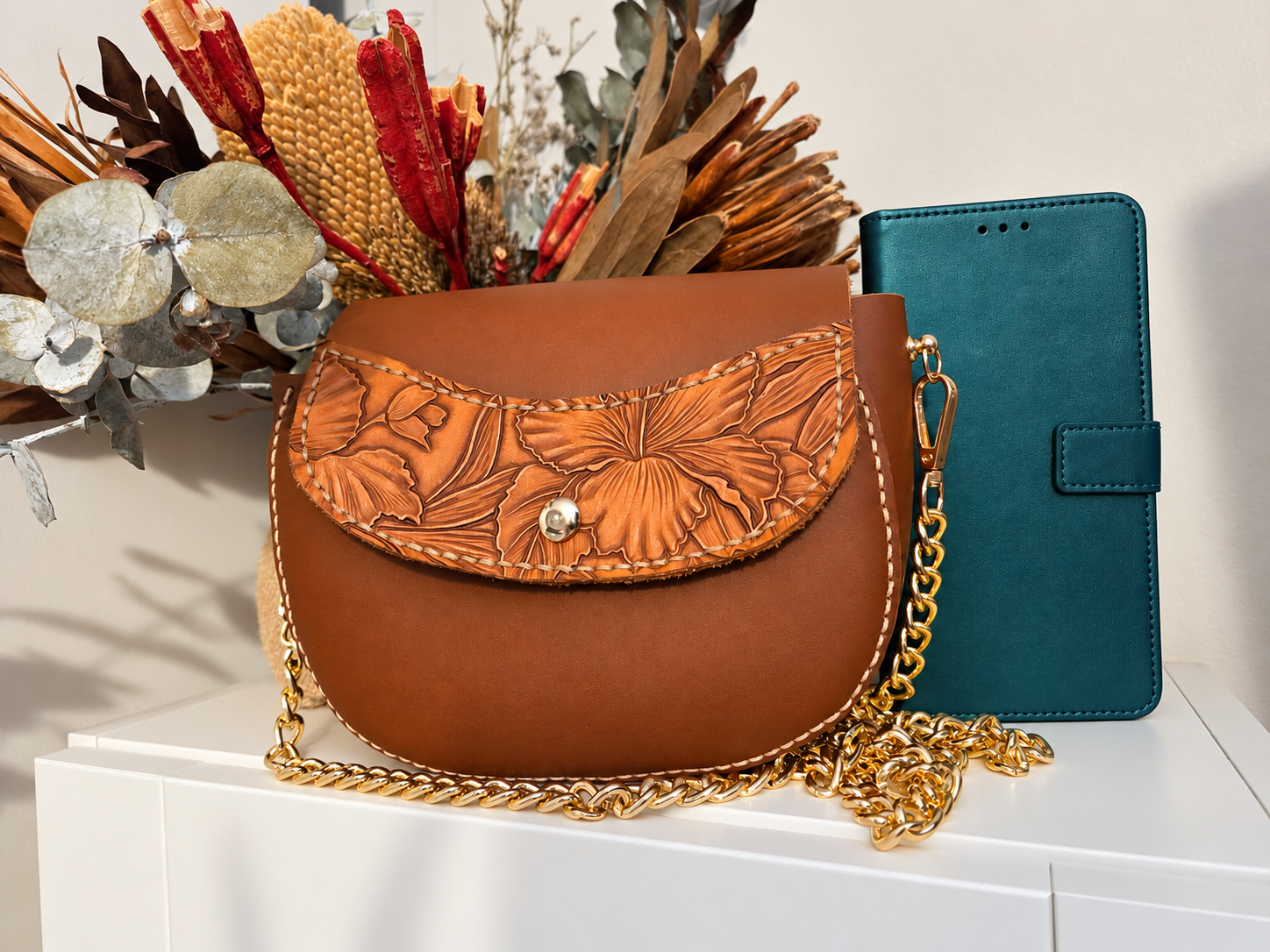 Floral Saddle Bag
