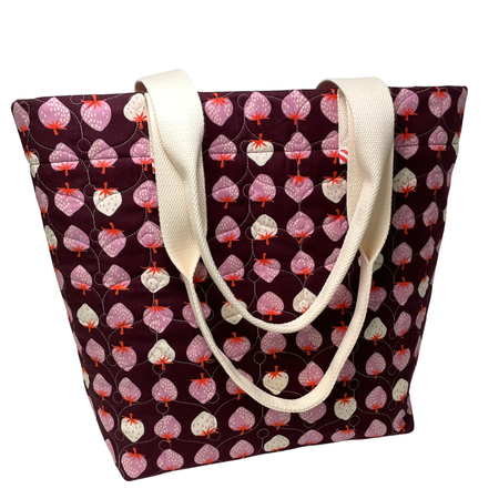 Tote Bag - Quilted Ruby Star - Shopping/Beach/Market/Everyday