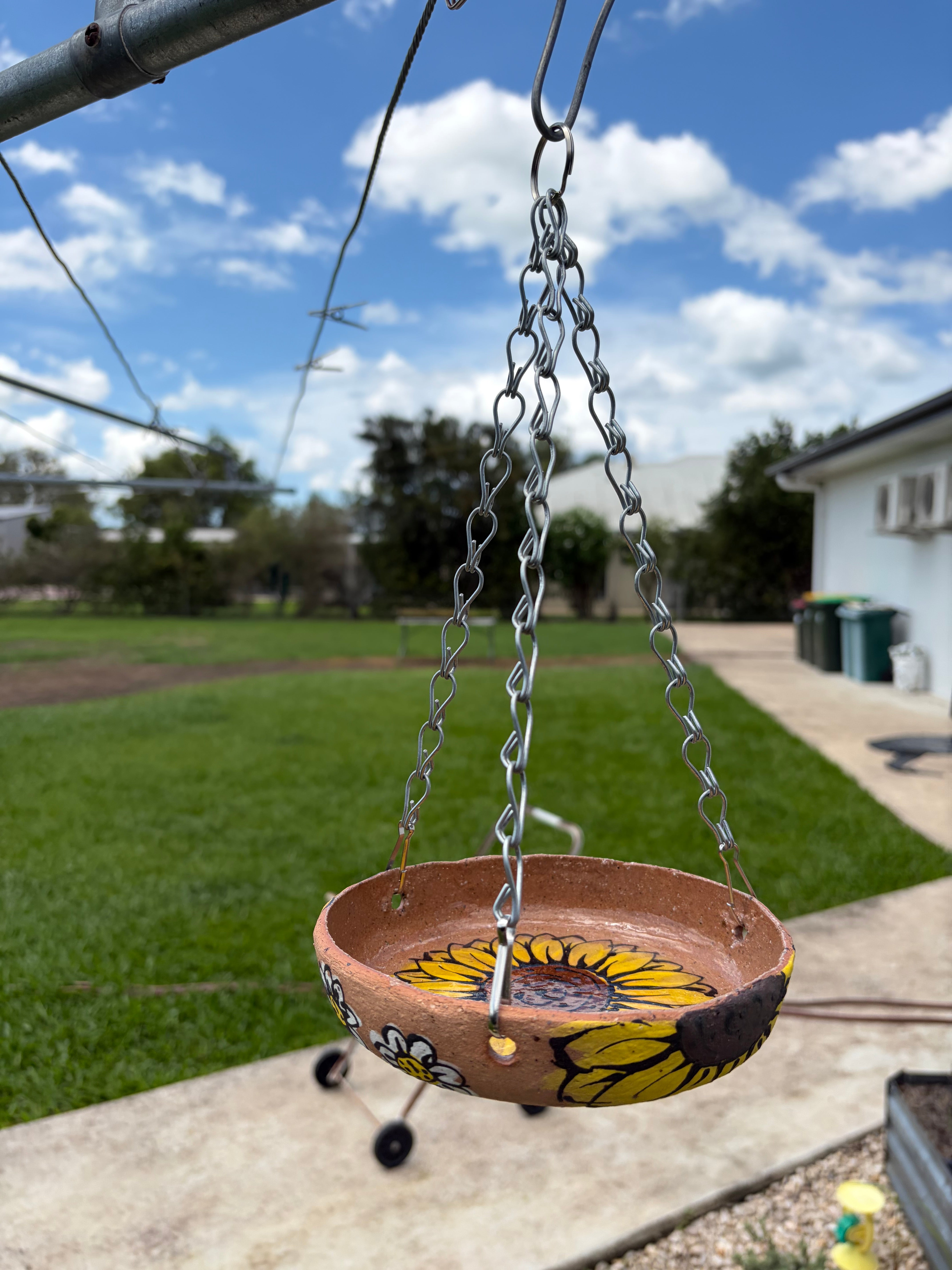 Hand Painted Ceramic Bird Feeder