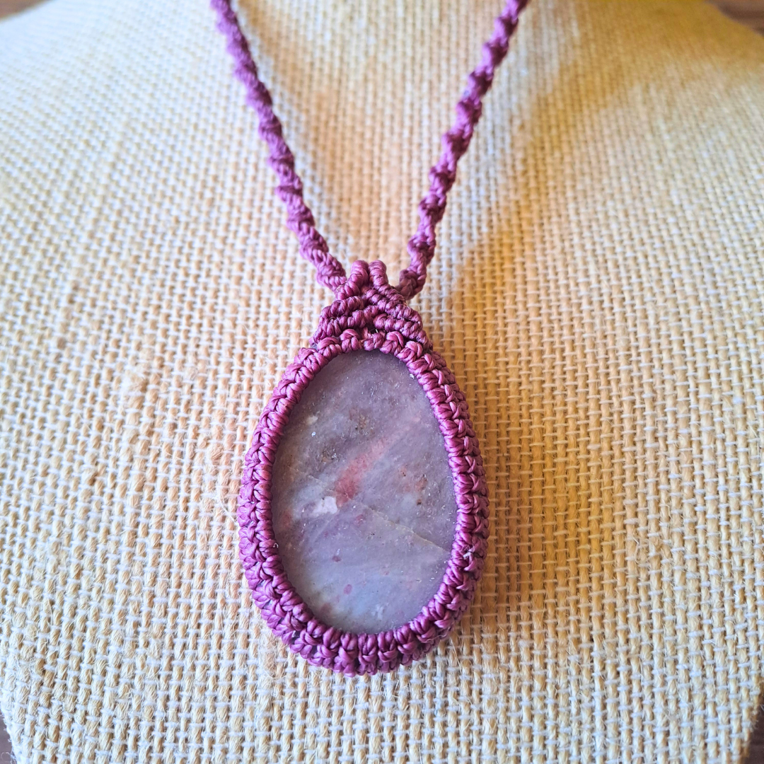 Pink Tourmaline Micro Macramé Necklace