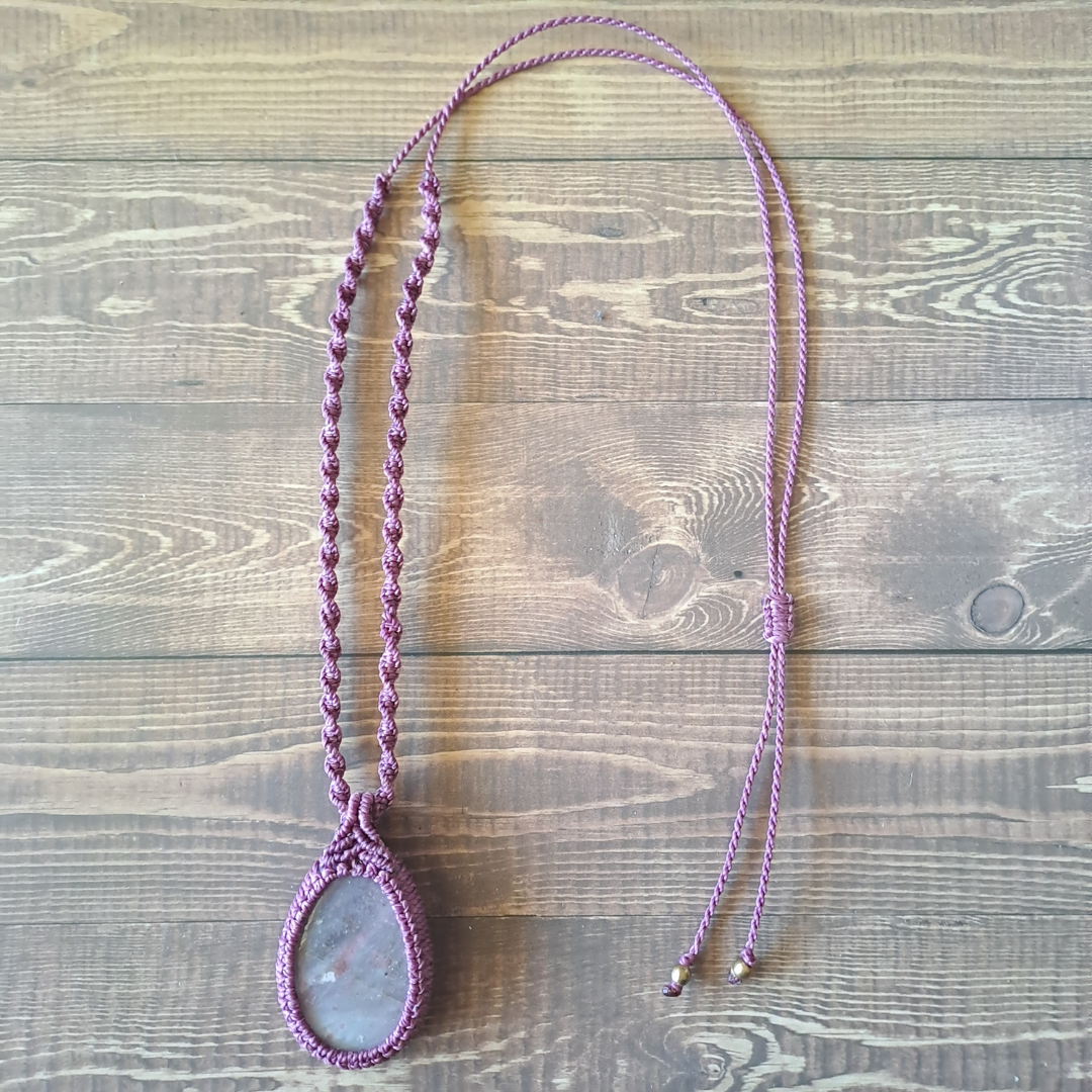 Pink Tourmaline Micro Macramé Necklace
