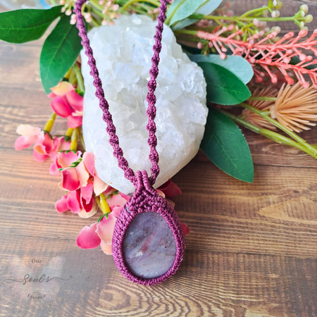 Pink Tourmaline Micro Macramé Necklace