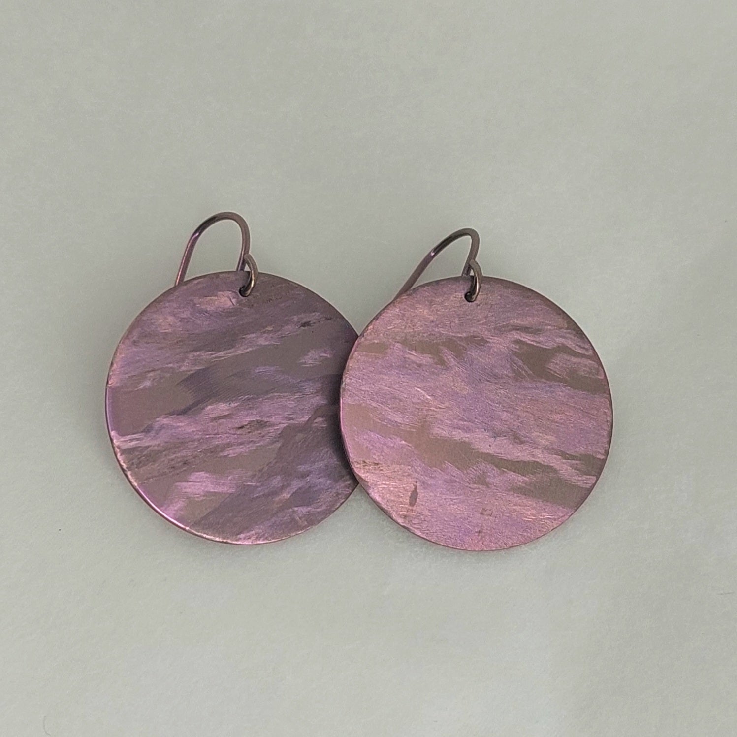 Titanium Disc Earrings- Rose Pink