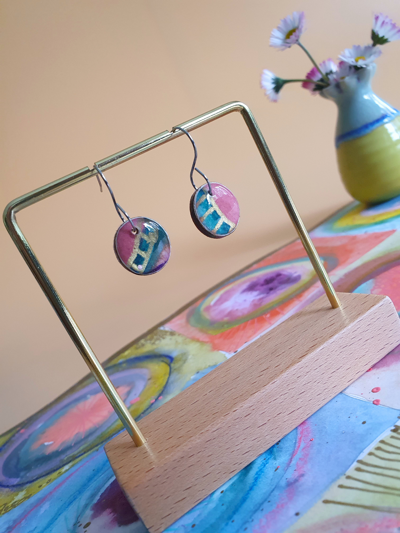 The Tutti Frutti Collection | Resin art jewellery | Small dangle earrings