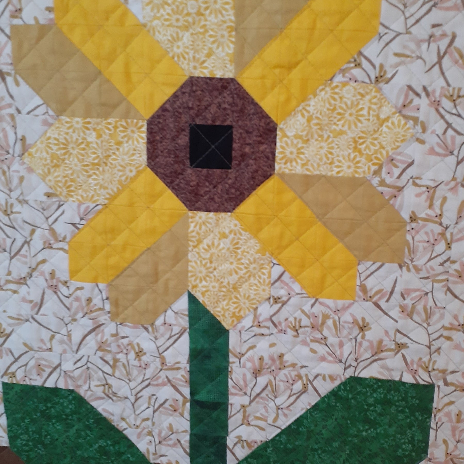 Dolly donkey and sunflower patchwork quilt