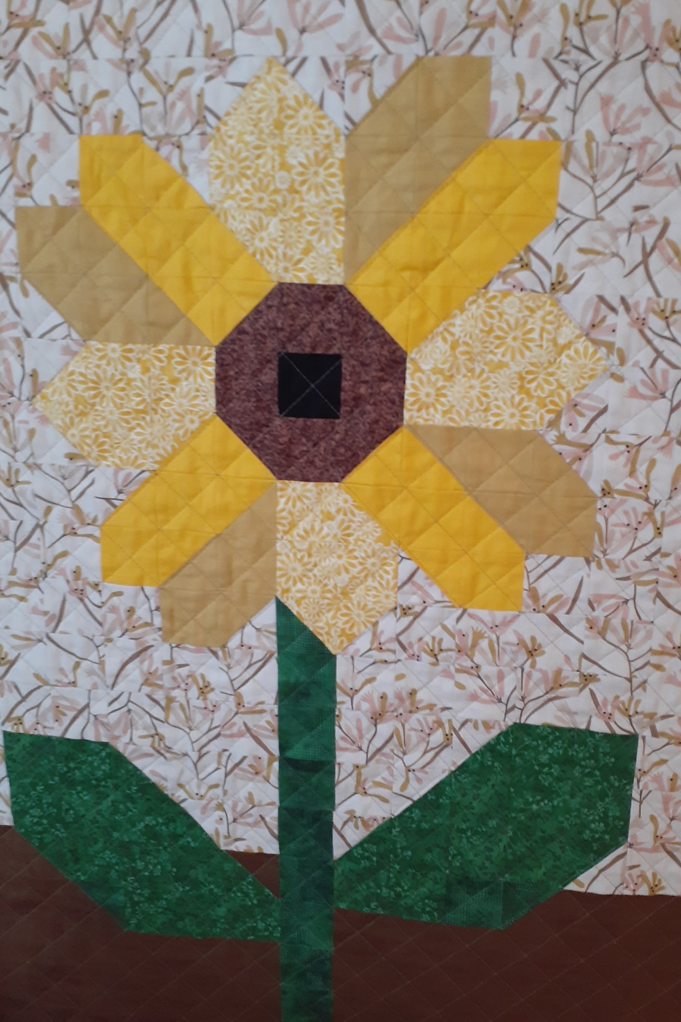 Dolly donkey and sunflower patchwork quilt