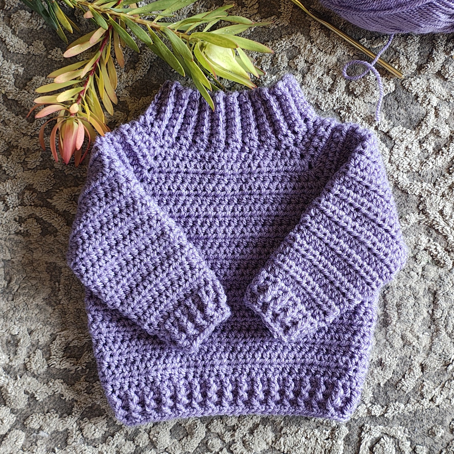 "Sunburst" sweater (crochet) - Child 3-6 mo