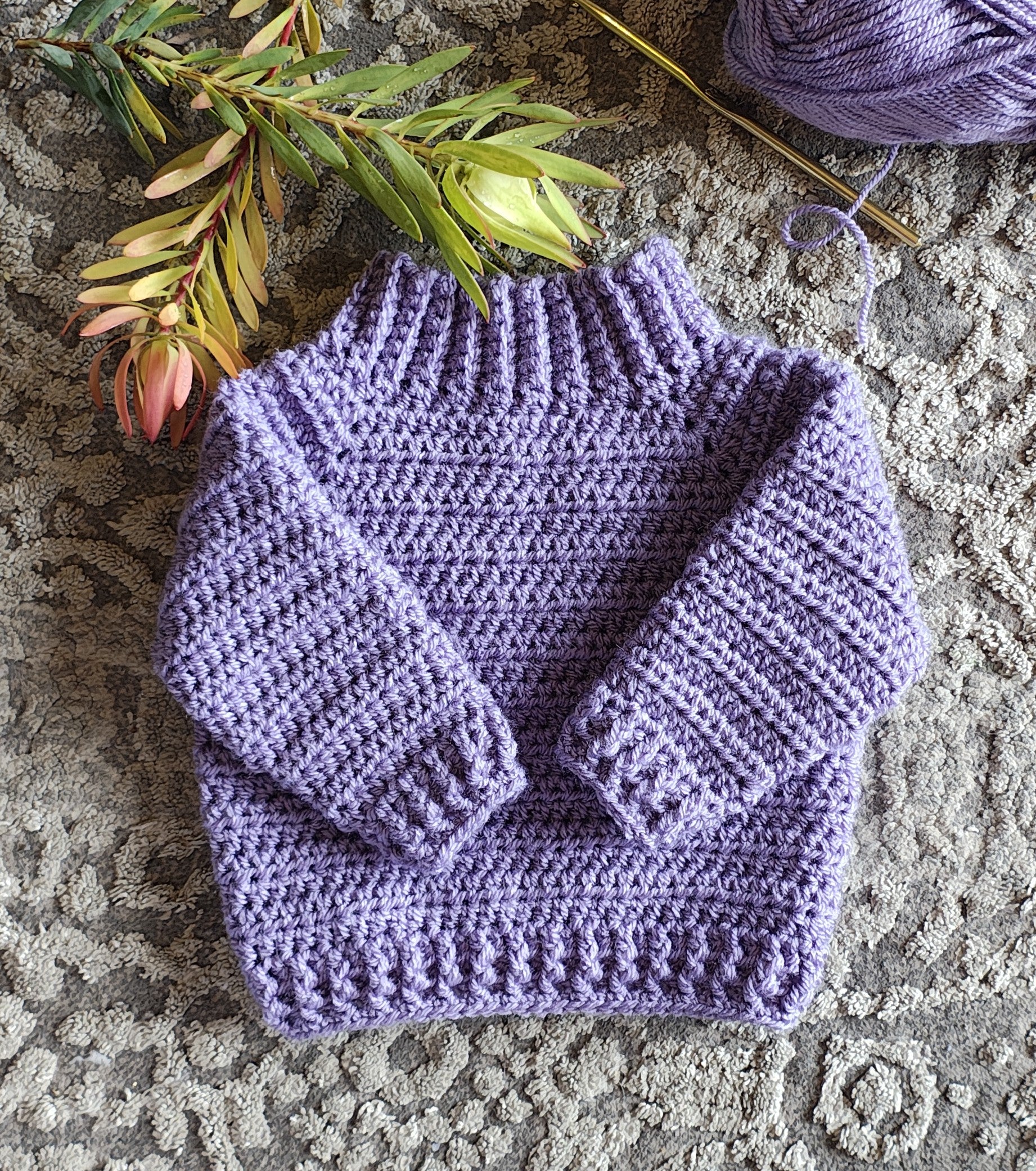 "Sunburst" sweater (crochet) - Child 3-6 mo