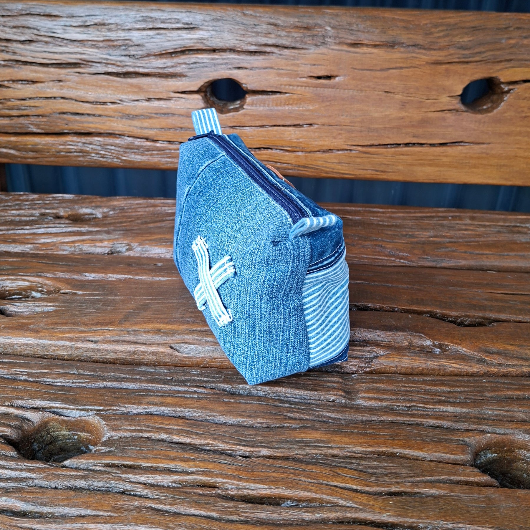 Recycled 'Just Jeans' Nautical Theme Denim Pouch