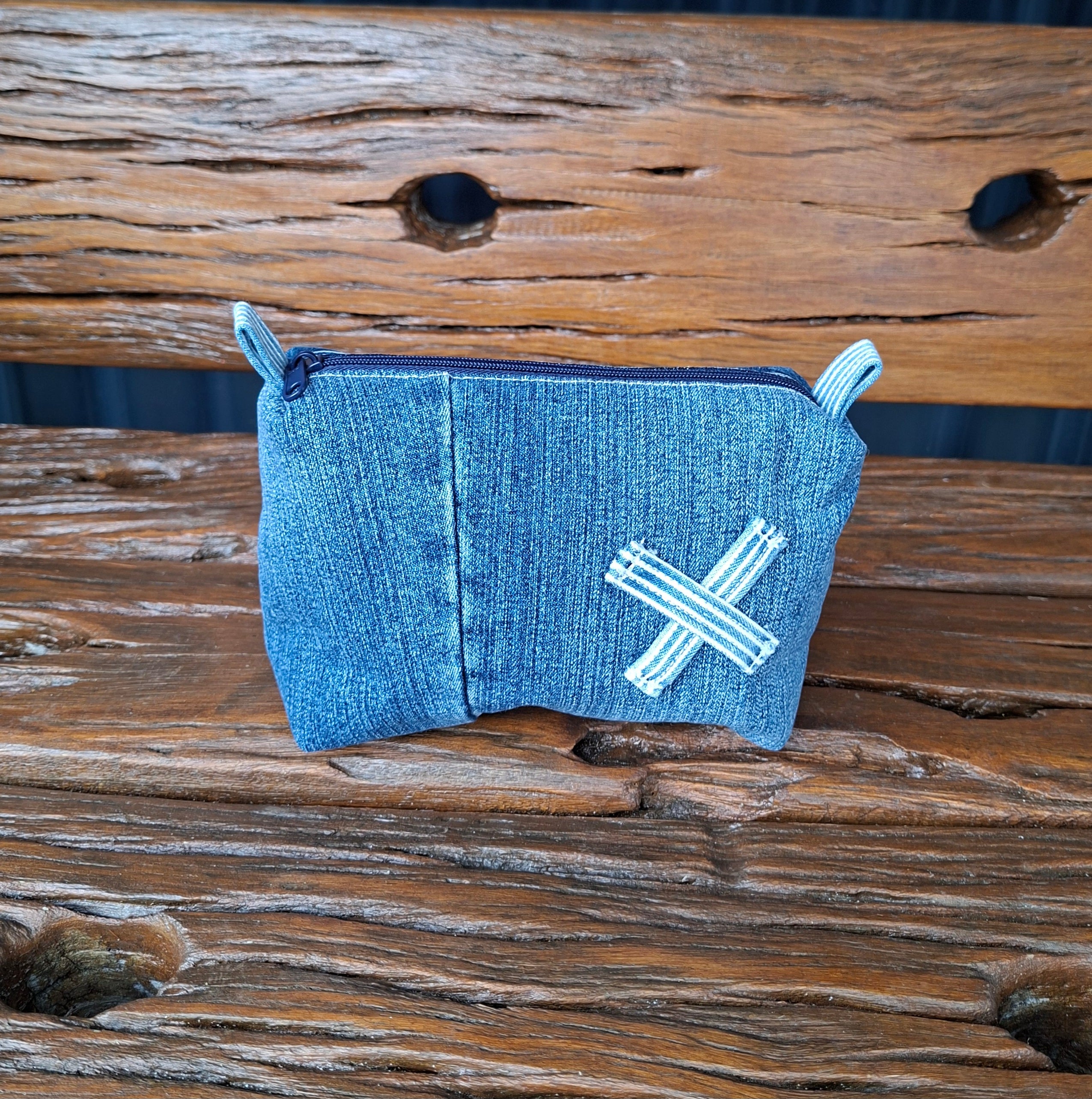 Recycled 'Just Jeans' Nautical Theme Denim Pouch