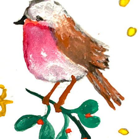 Hand Painted Christmas Card - purple version