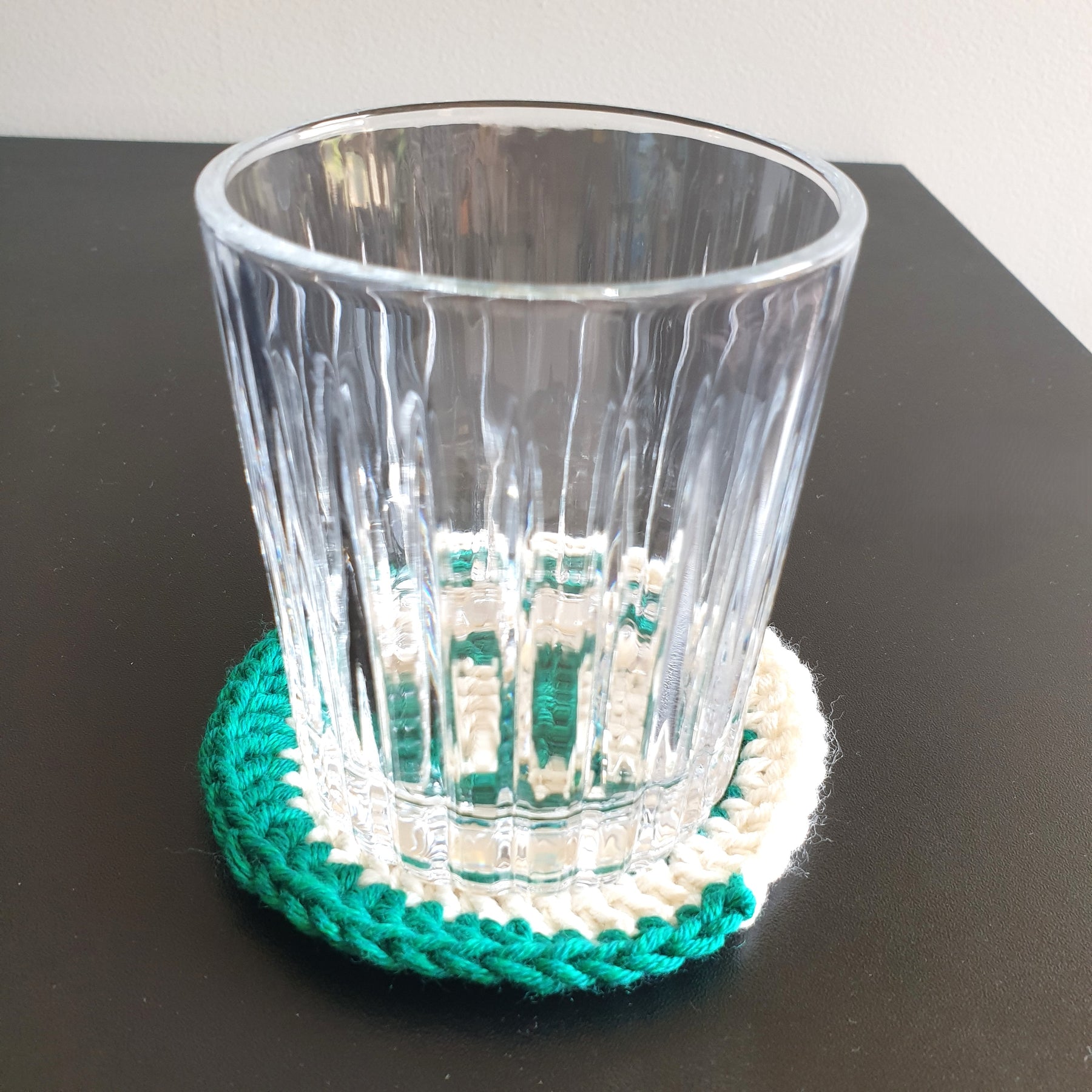 Hand Crochet Colourful Thick Square Coaster : Two Sided ,  Double Sided