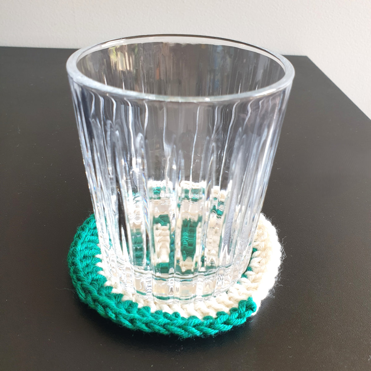 Hand Crochet Colourful Thick Square Coaster : Two Sided ,  Double Sided