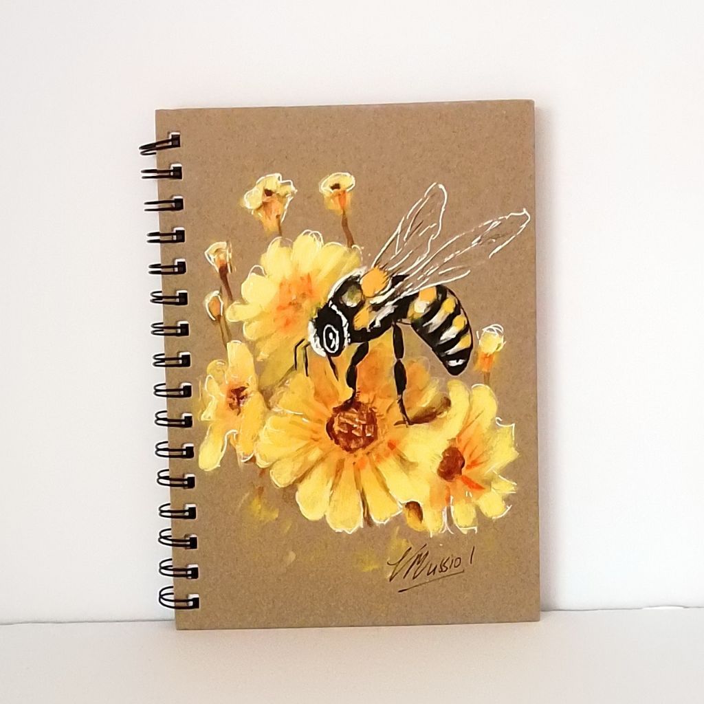 Handpainted Bee Notebooks - Variety of sizes. Lined.