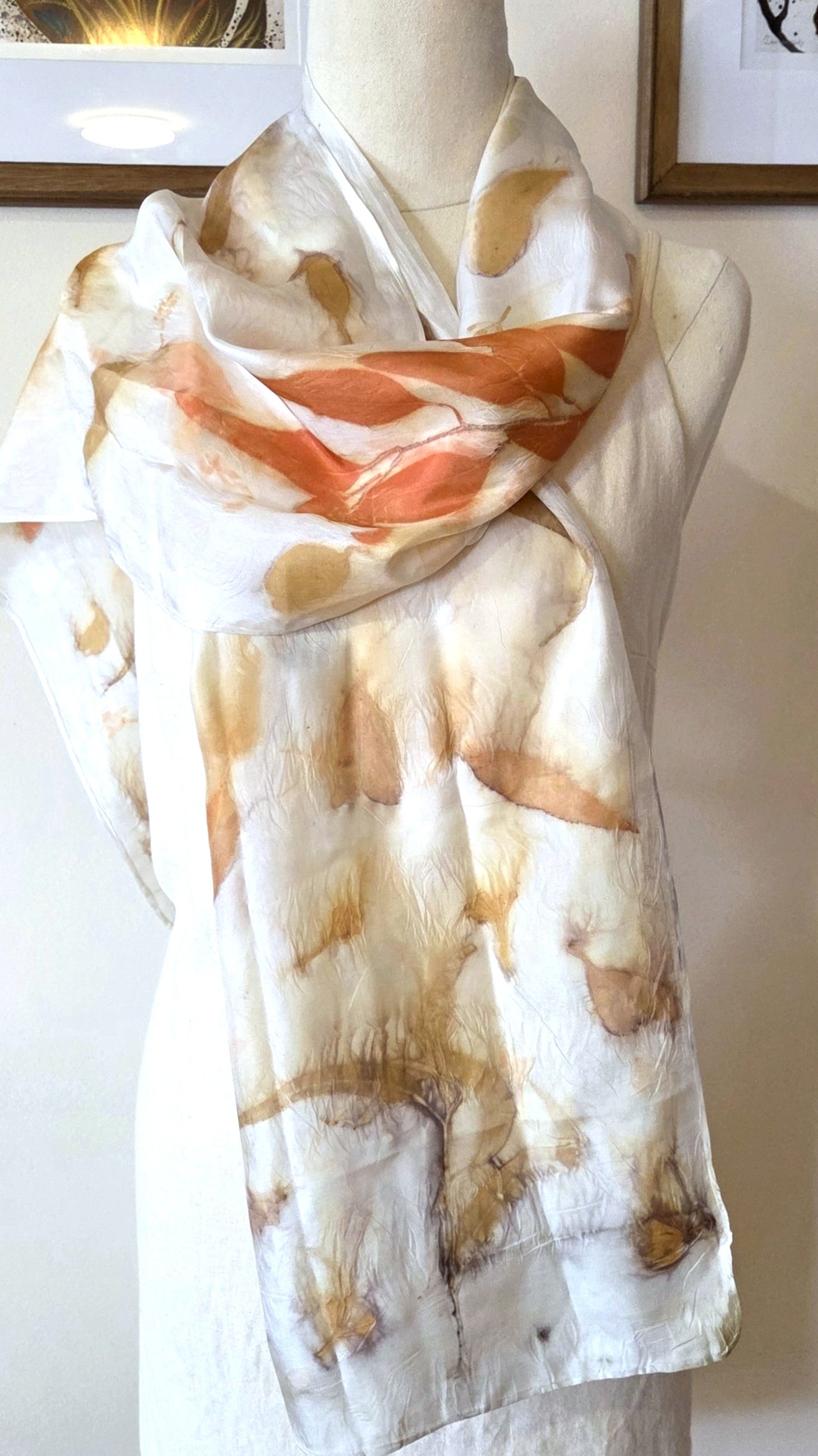 The Ember - Pure Silk Ecoprint Scarf