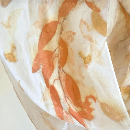 Pure Silk - Botanical Print Scarf - The Ember