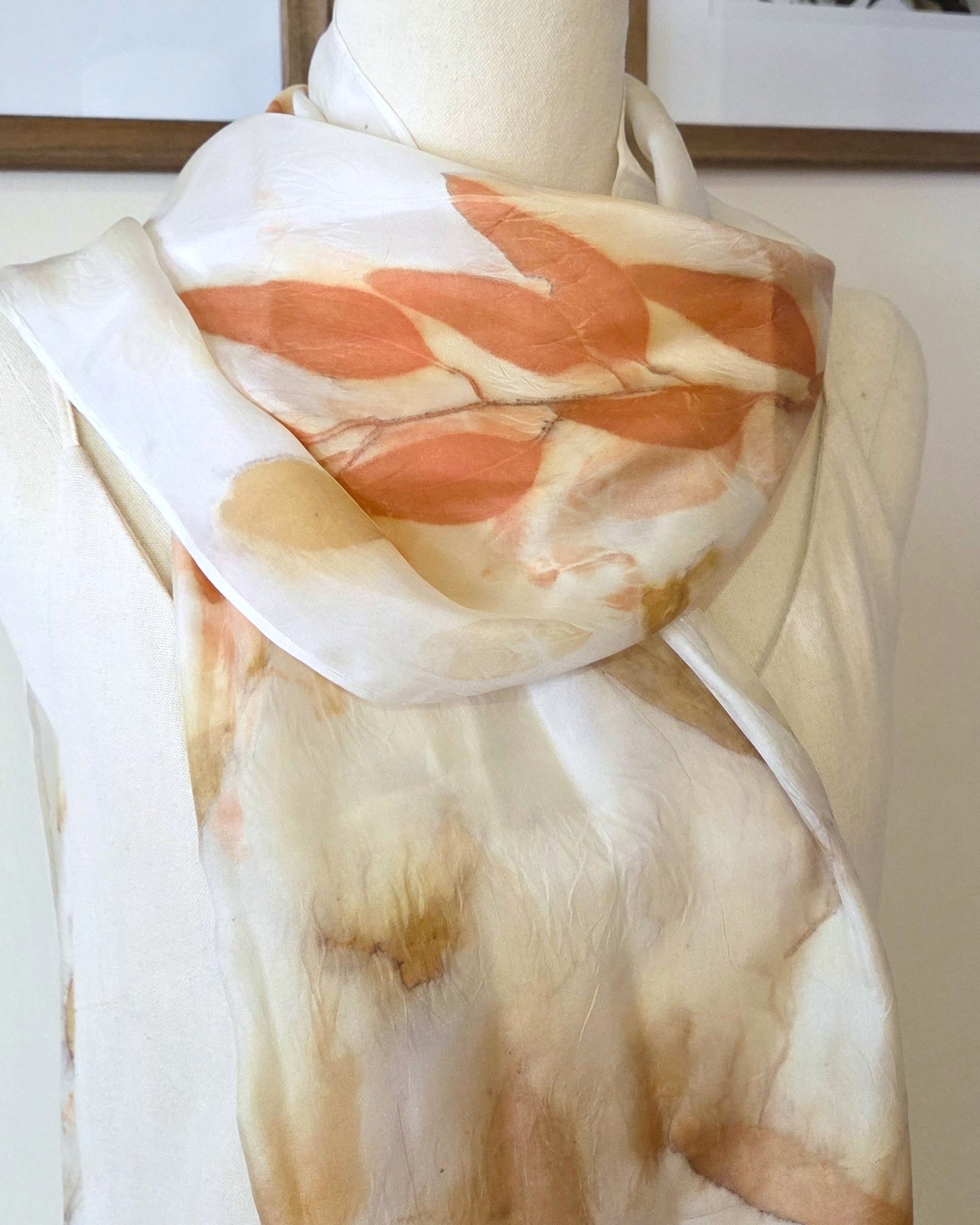 The Ember - Pure Silk Ecoprint Scarf