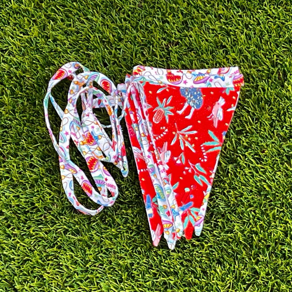 Handmade Australiana Bunting | Christmas | Aussie | 12 flags | double sided
