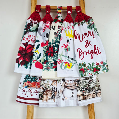 Kitchen Hand Towel | Christmas | Hanging | SINGLE LAYER - 9 Styles