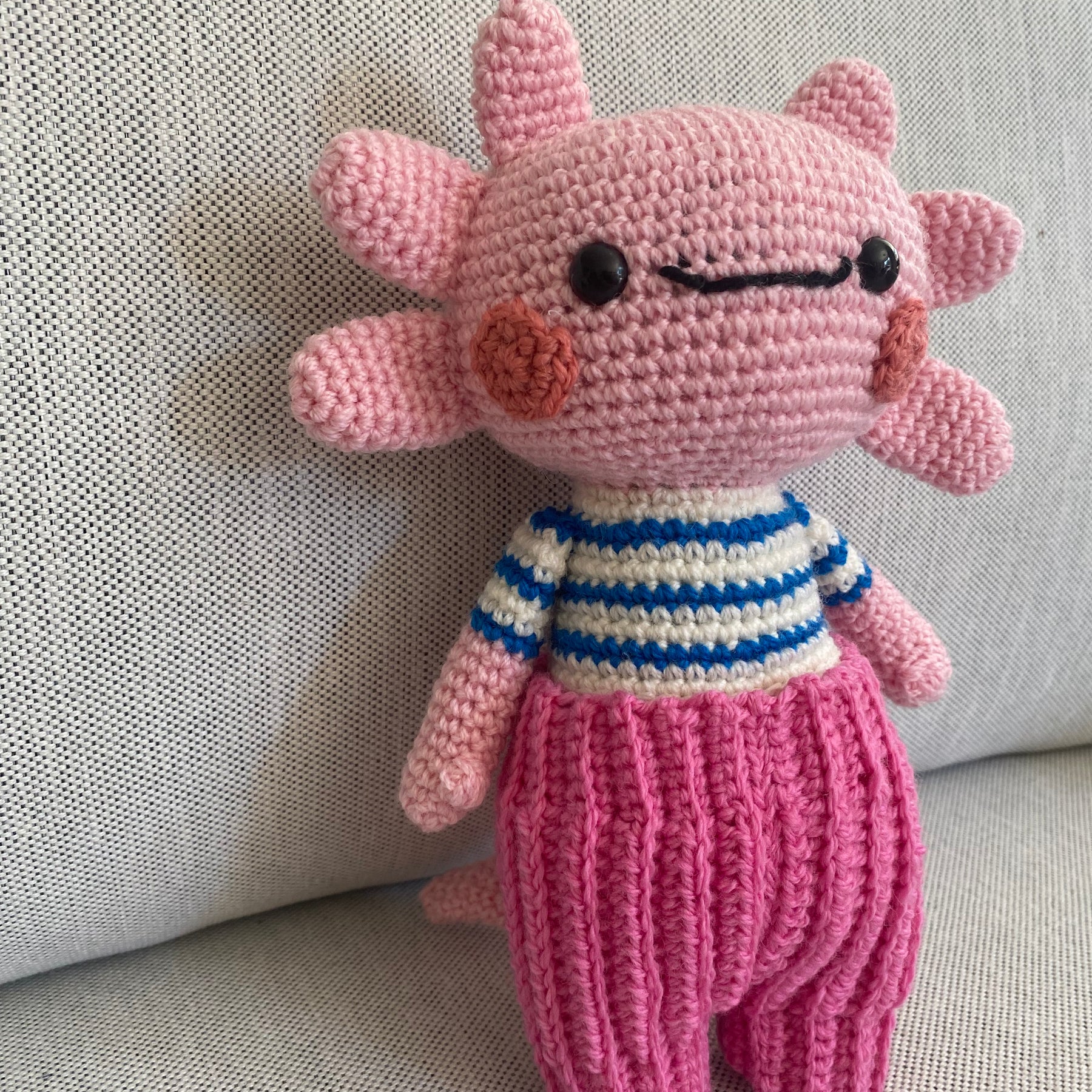 Florence the Axolotl - crocheted toy