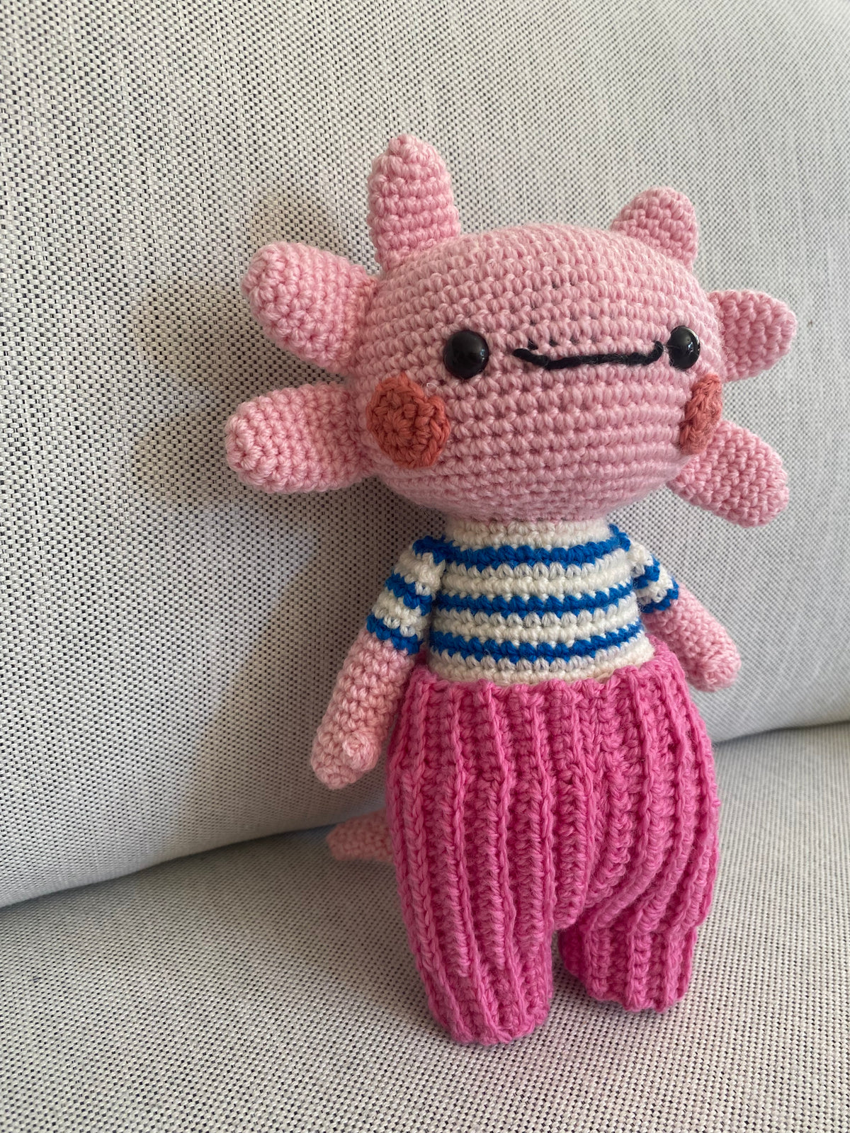 Florence the Axolotl - crocheted toy