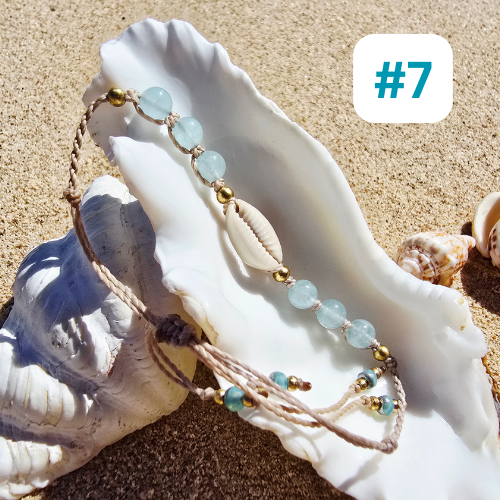 Cowrie Shell and Gemstone Macrame Bracelet