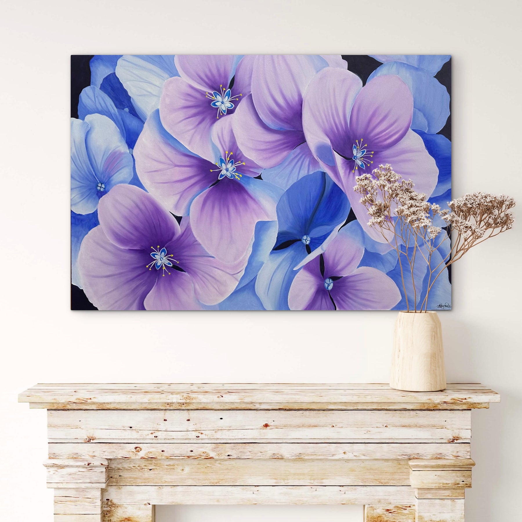 'Serena' - Original Oil Painting - Hand Painted - Hydrangea