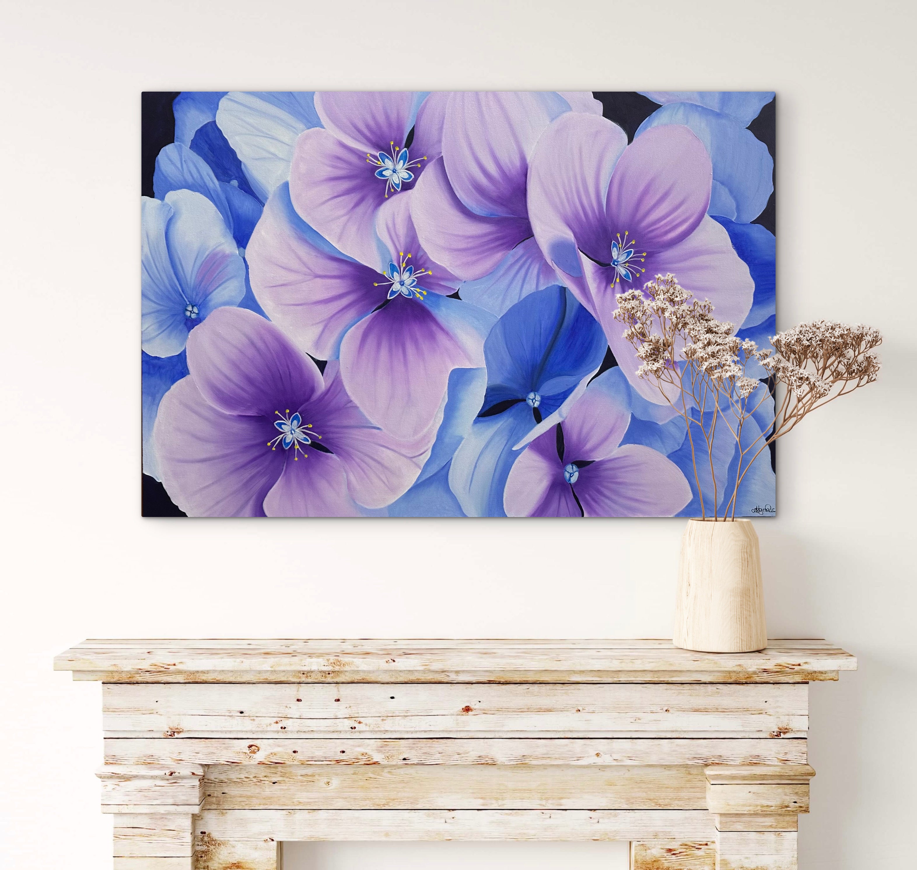 'Serena' - Original Oil Painting - Hand Painted - Hydrangea