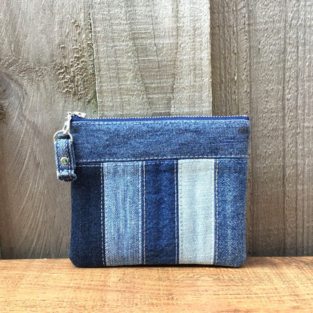Upcycled Denim Coin Purse – Denim Strips