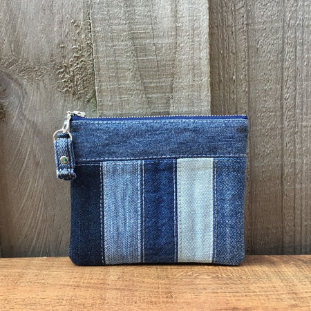 Upcycled Denim Coin Purse – Denim Strips