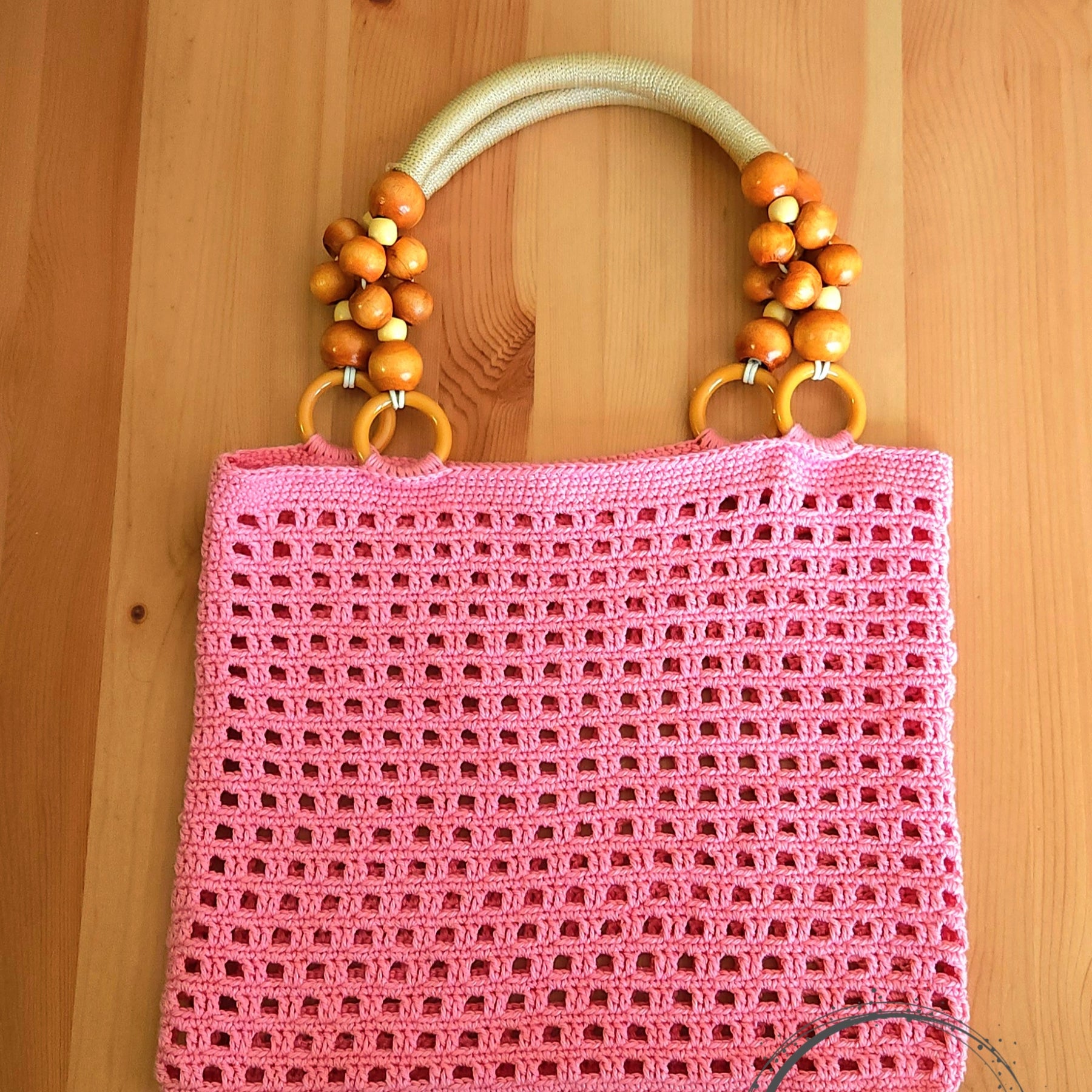 Crochet Market Bags with Beaded Handles