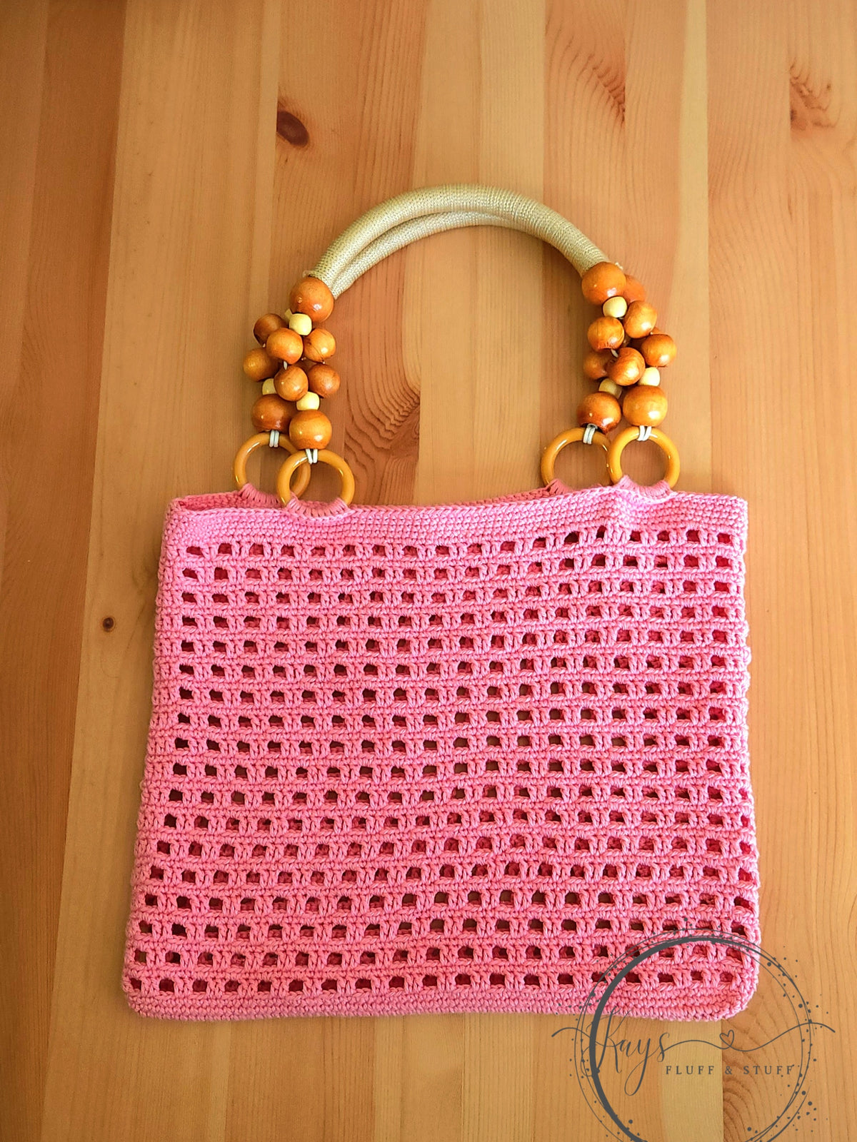 Crochet Market Bags with Beaded Handles