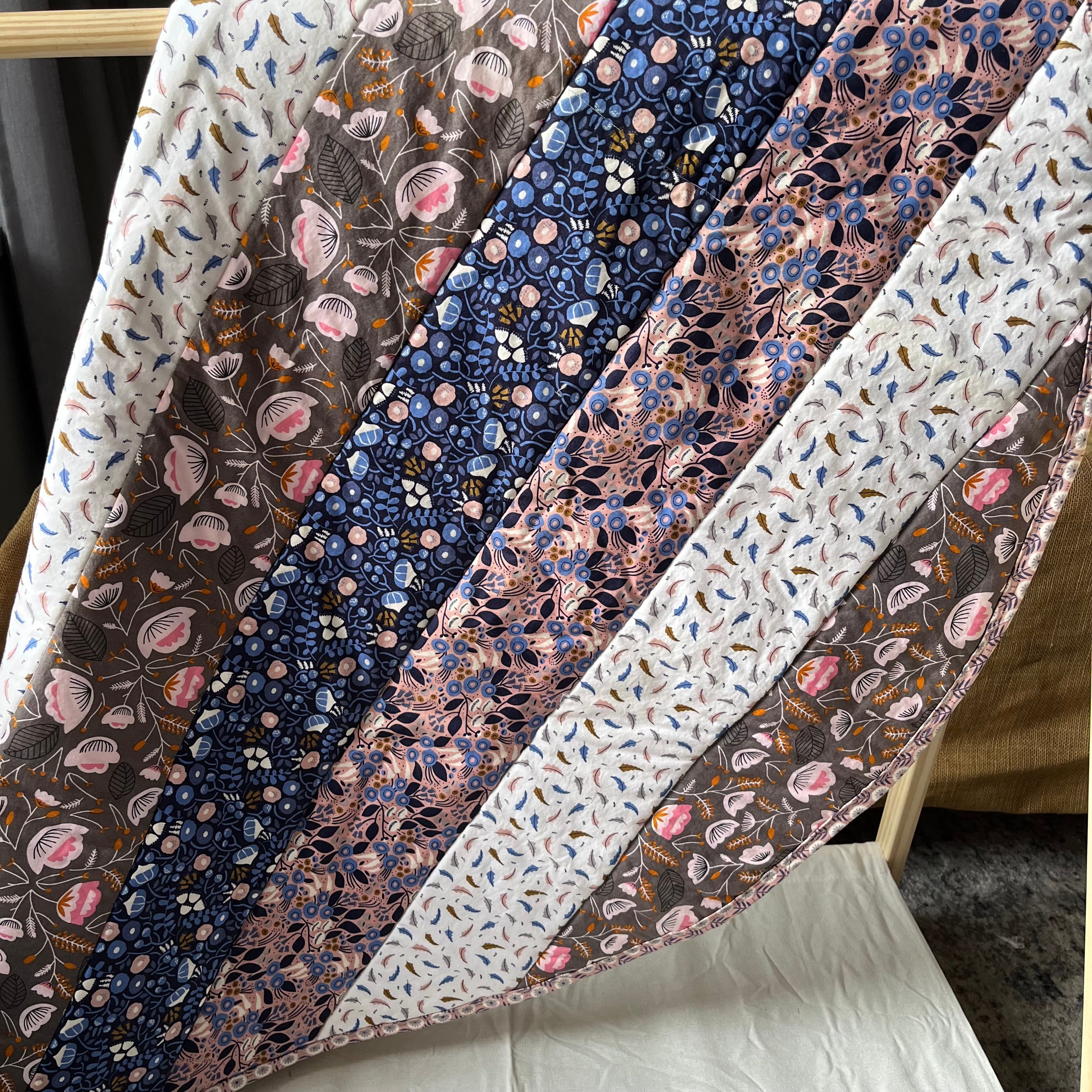 Round Reversible Baby Play Mat — Handmade | 100% Organic Cotton | 100% Cotton Wadding | Neutral tones