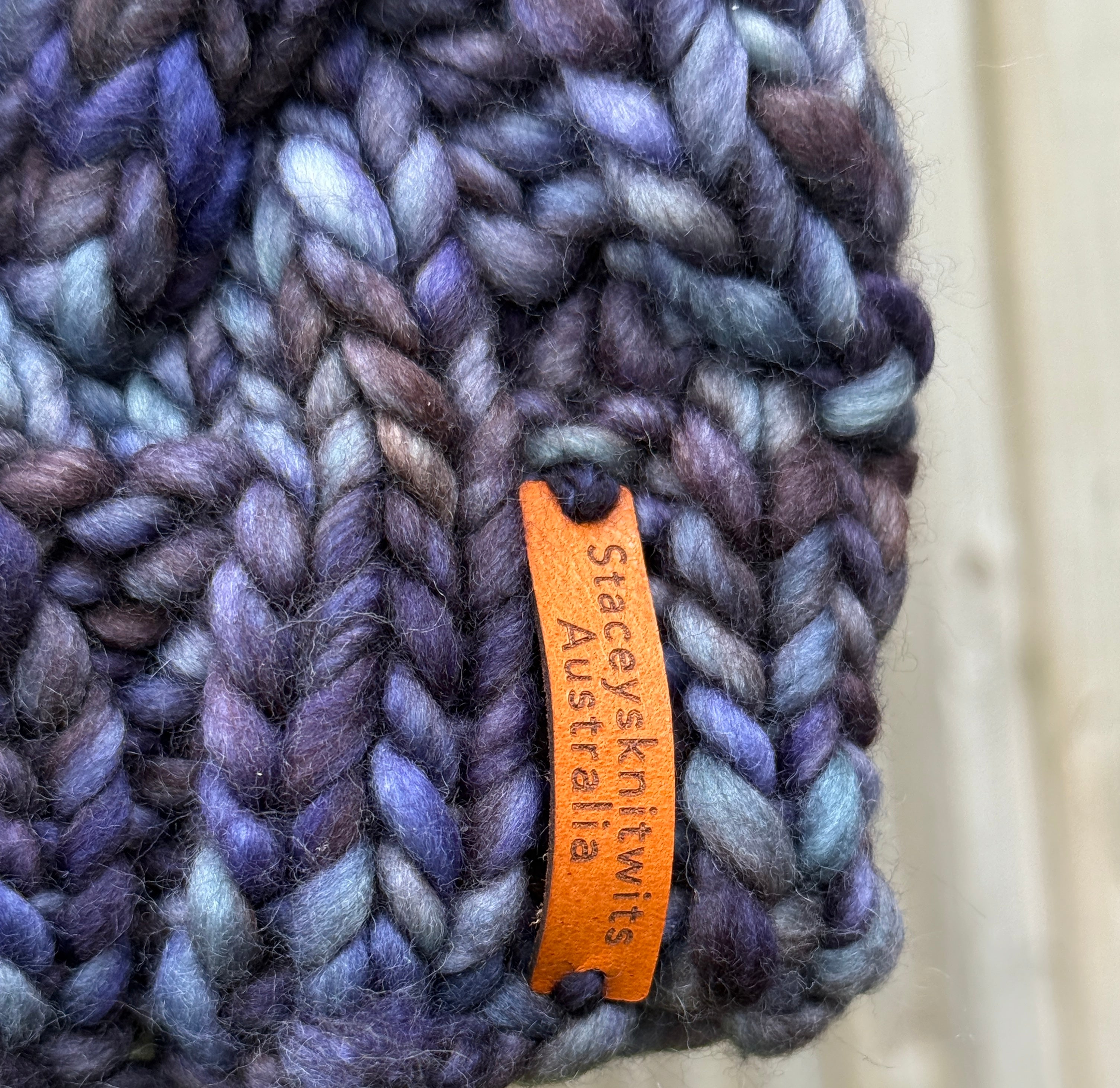 Hand knitted Merino Beanie with PomPom